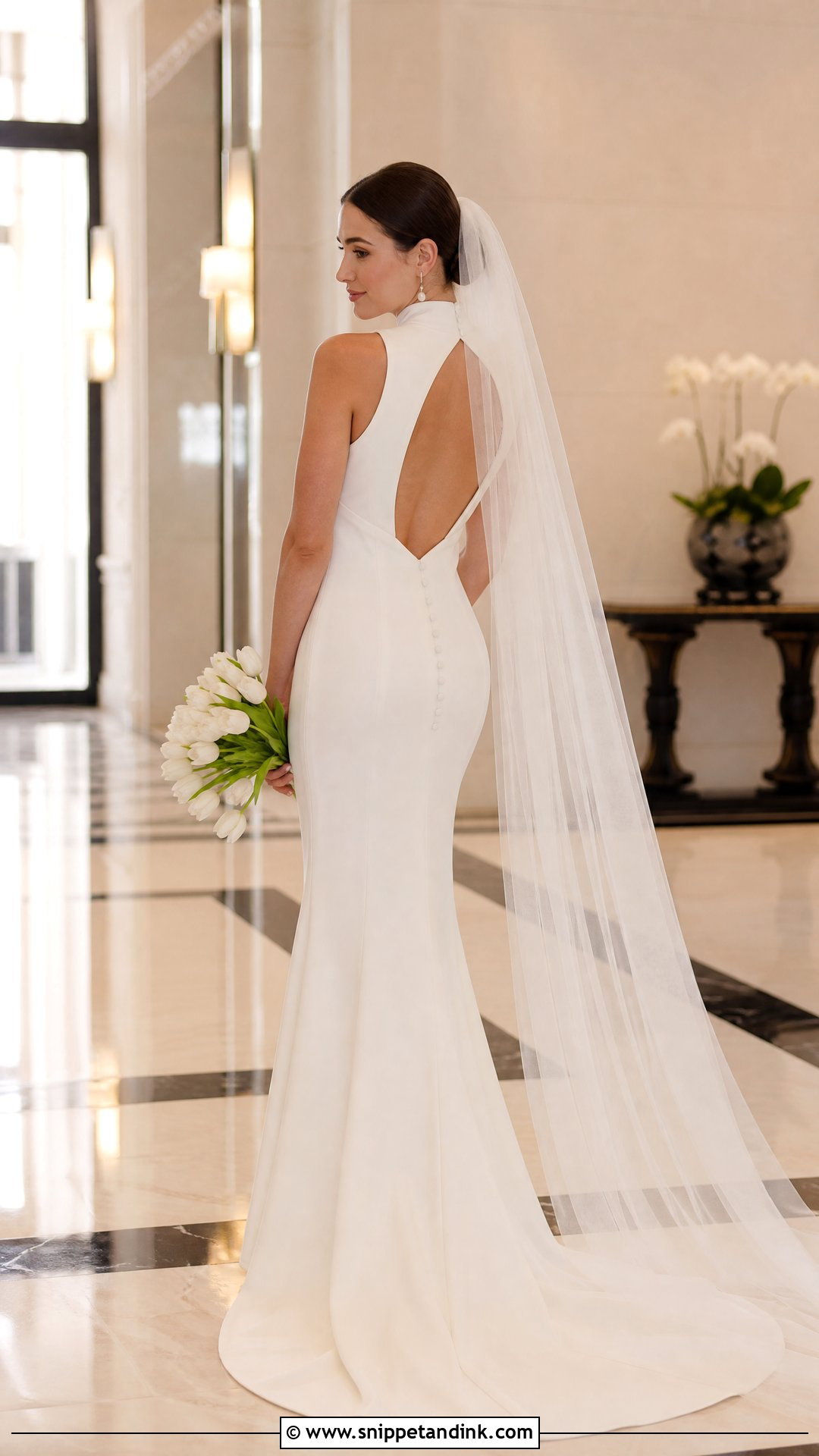 High Neck Sheath Wedding Dress - Snippet and Ink - 20 Sheath Wedding Dresses