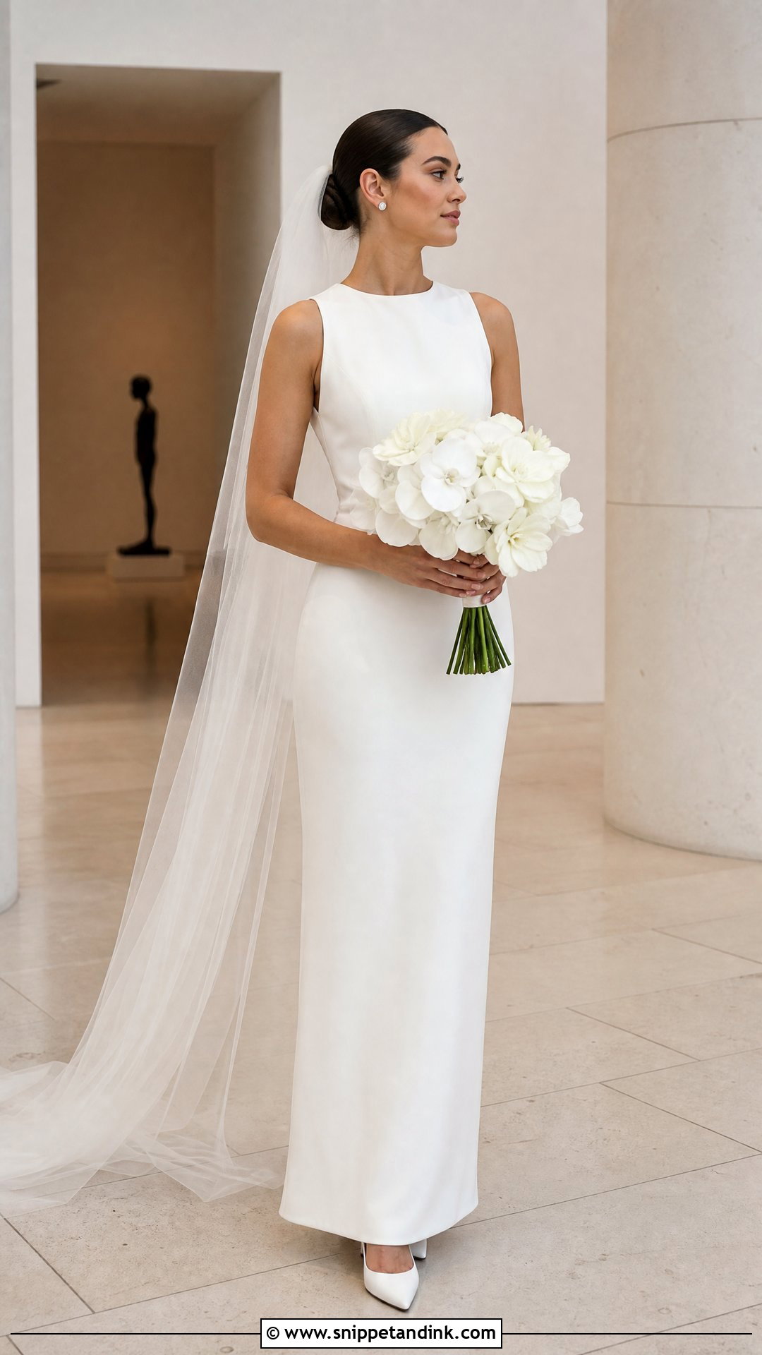 High Neck Sheath Wedding Dress - Snippet and Ink - 20 Simple Sheath Wedding Dress Ideas