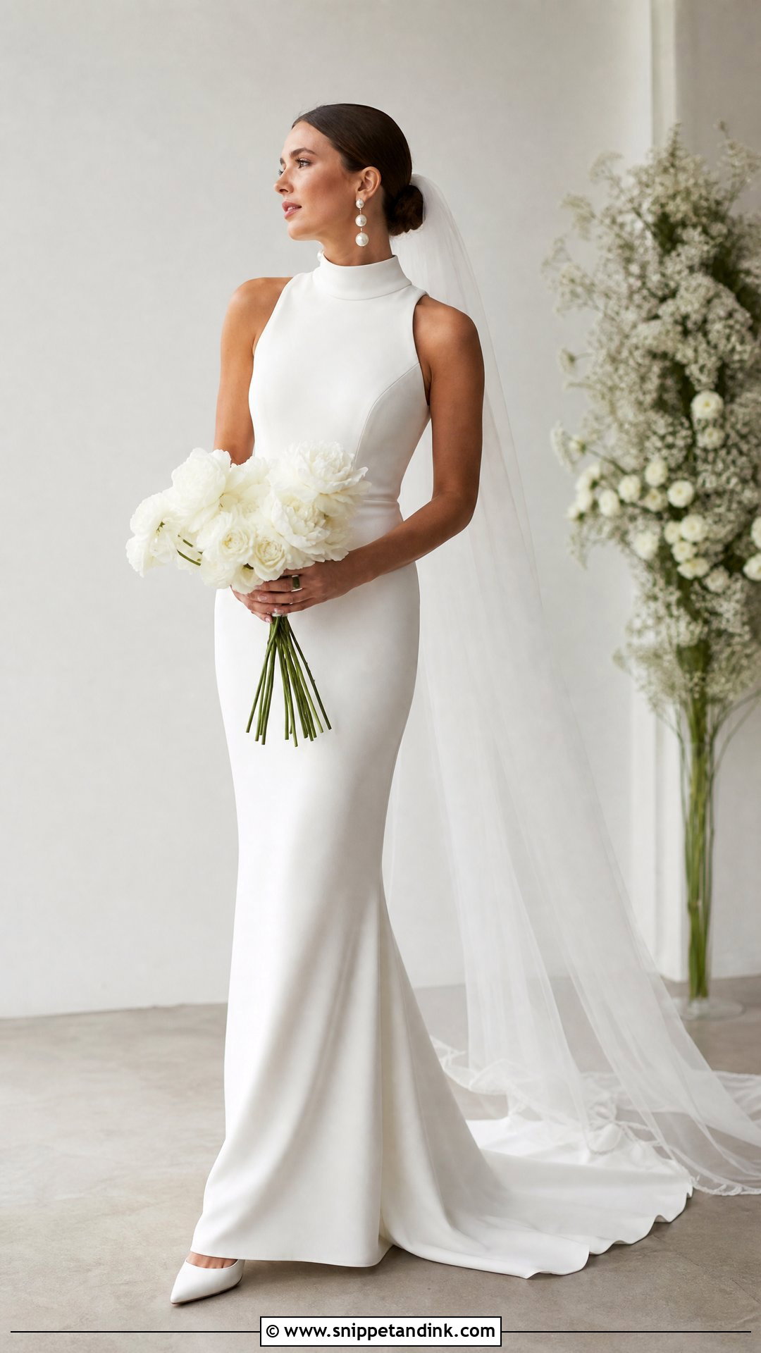 High Neck Sheath Wedding Gown - Snippet and Ink - 20 Wedding Gown Simple Classy Ideas