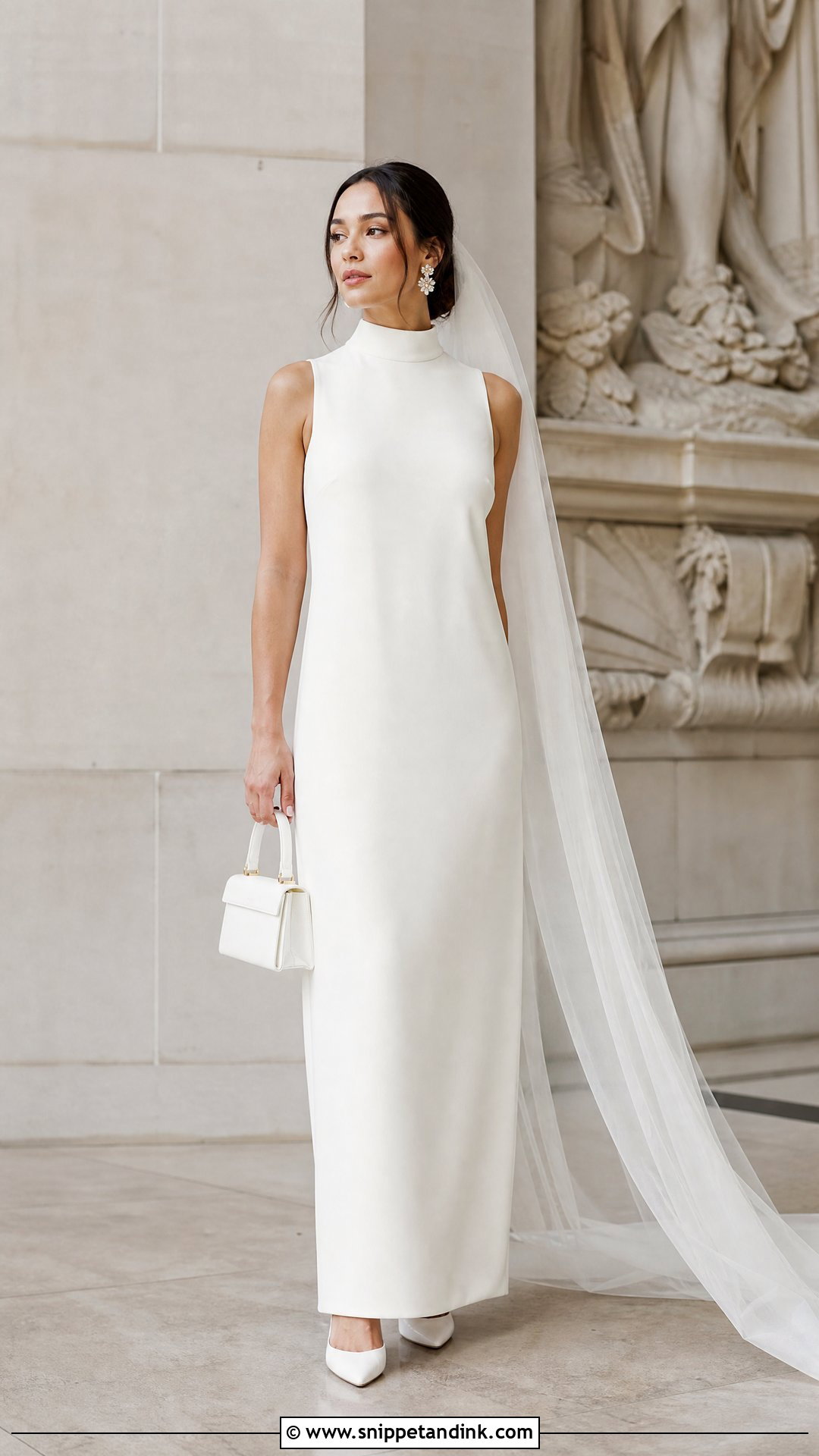 High Neck Shift Wedding Dress - Snippet and Ink - 20 Shift Wedding Dress Ideas