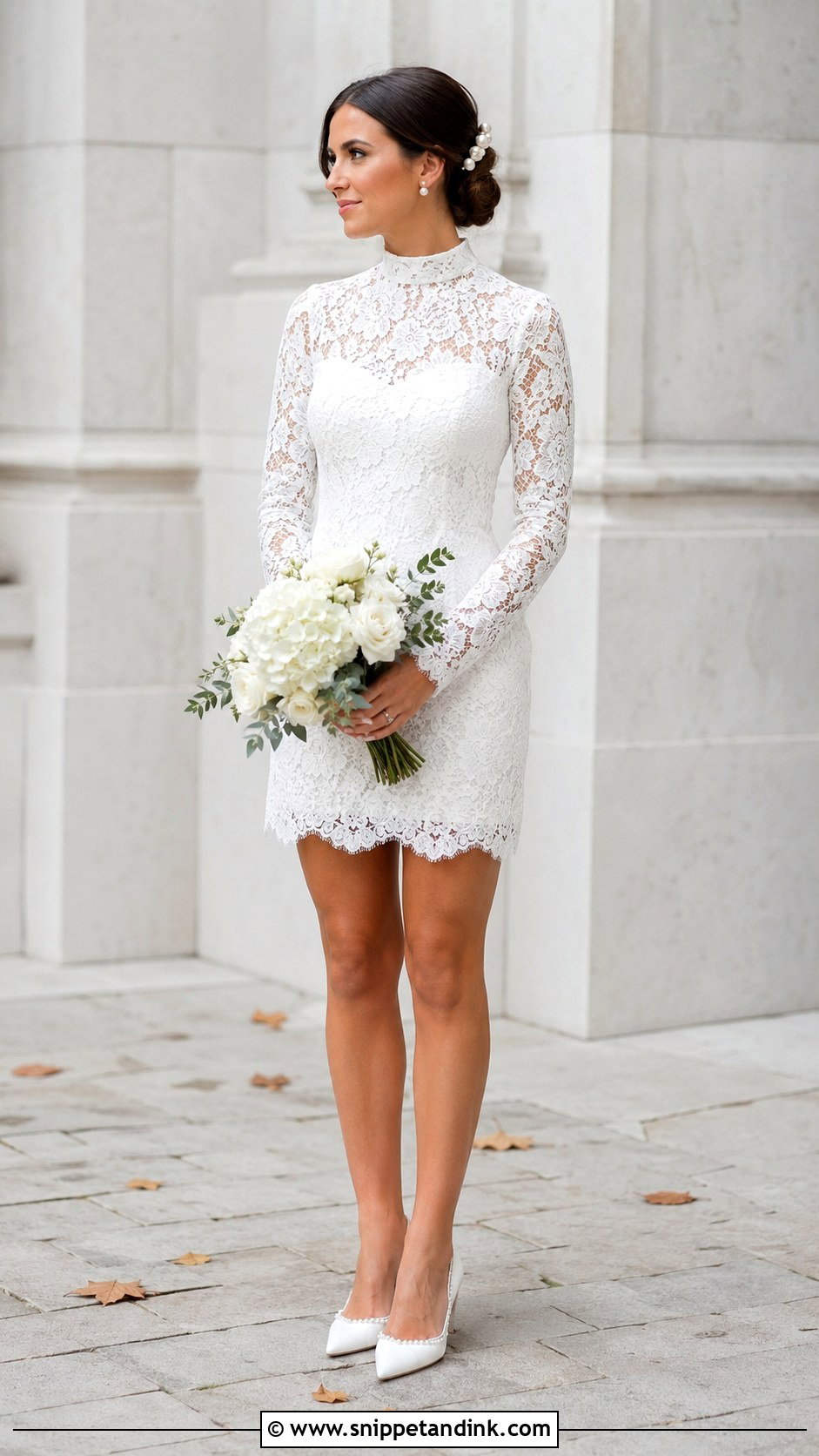 High Neck Short Bridal Dress - Snippet and Ink - 30 Short Bridal Dress Ideas