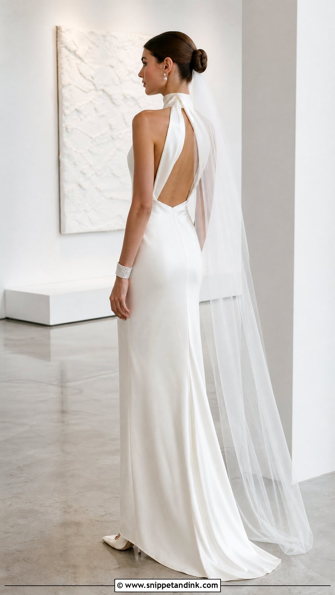 High Neck Silk Bridal Dress - Snippet and Ink - 20 Silk Bride Dress Ideas