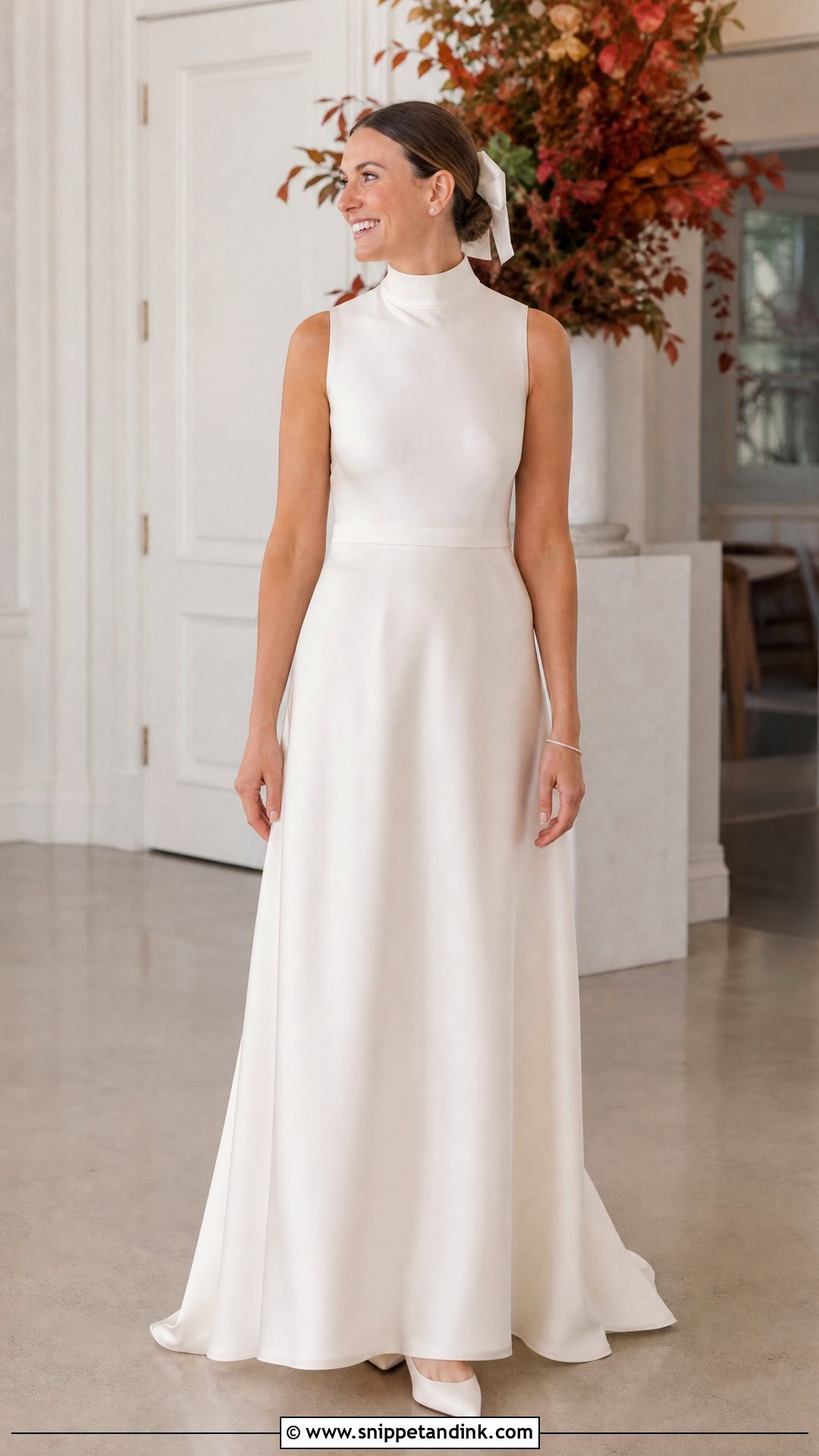 High Neck Silk Wedding Dress - Snippet and Ink - 20 Simple Minimalist Wedding Dress Ideas