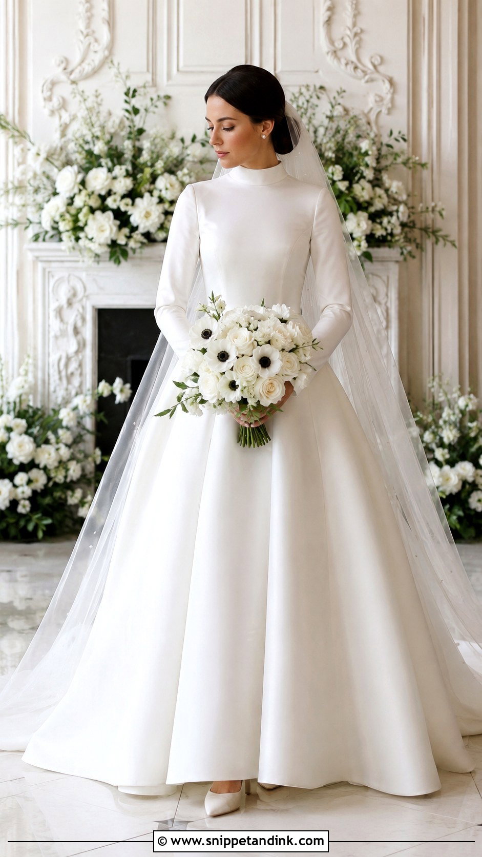 High Neck Silk Wedding Dress Ballgown - Snippet and Ink - 20 Silk Wedding Dress Ballgown Ideas