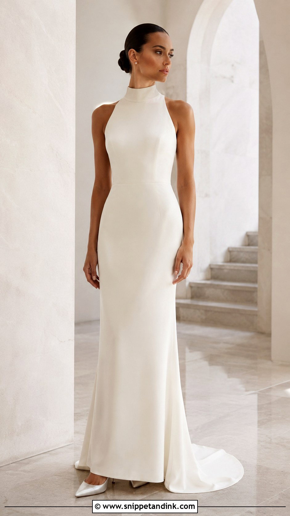 High Neck Simple Wedding Dress - Snippet and Ink - 25 Wedding Dresses Simple Elegant Classy