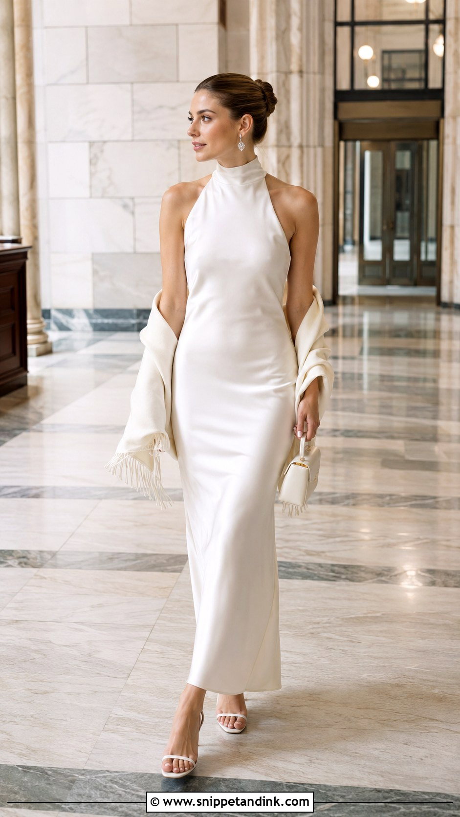 High Neck Slip Civil Court Wedding Dress - Snippet and Ink - 20 Civil Court Wedding Dresses