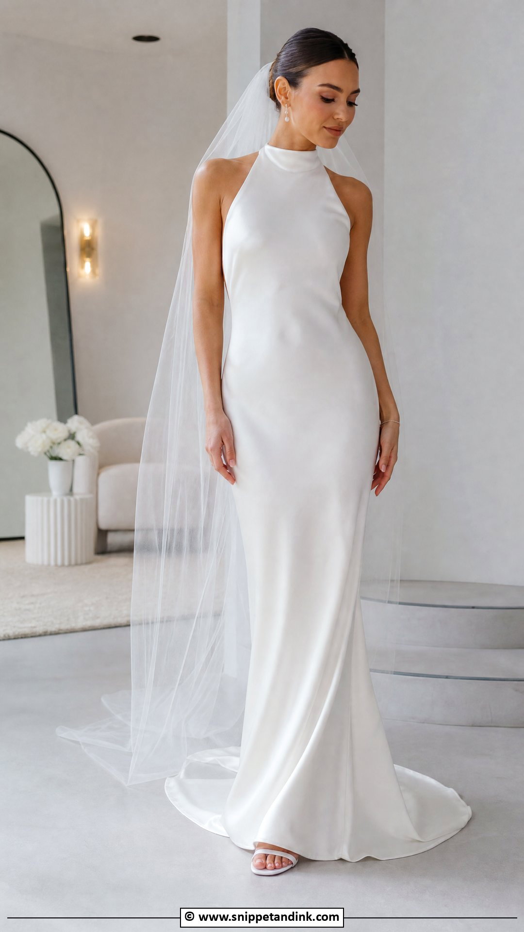 High Neck Slip Wedding Dress - Snippet and Ink - 35 High Neck Wedding Dress Ideas