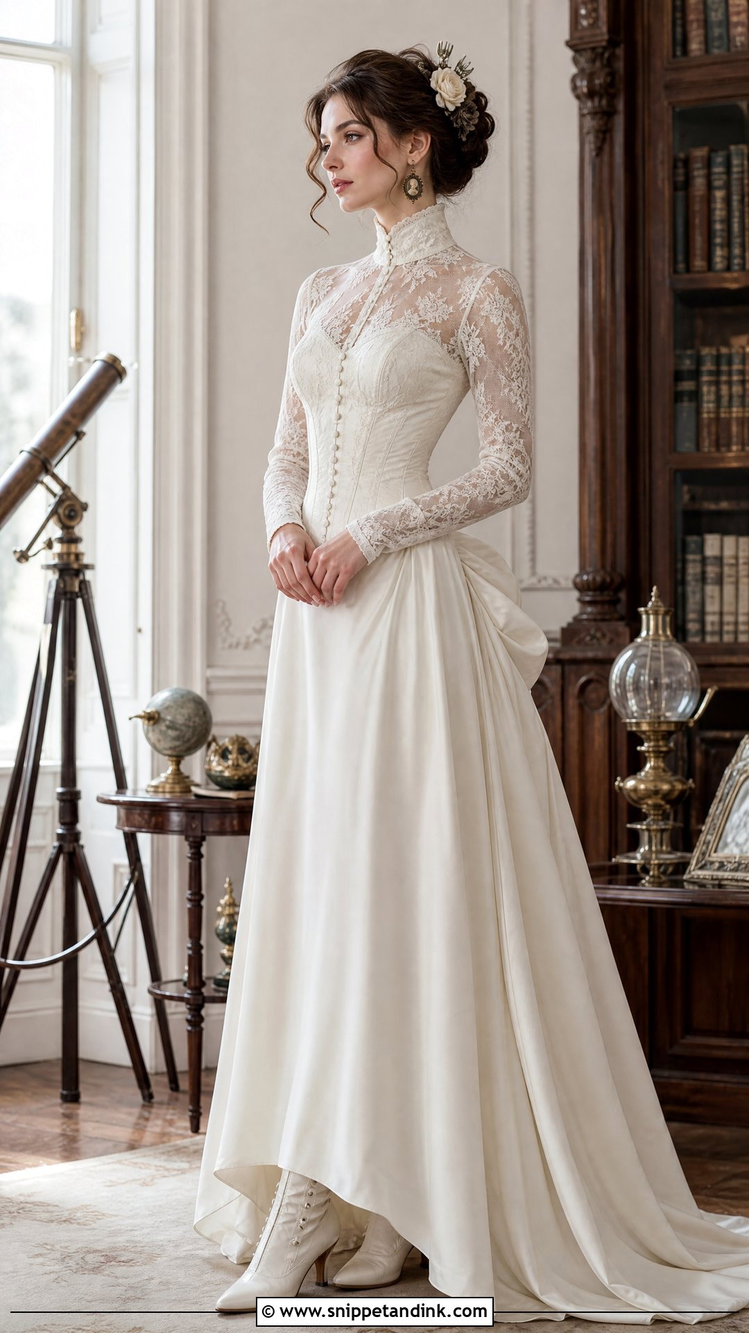 High Neck Steampunk Wedding Dress - Snippet and Ink - 25 Steampunk Wedding Dress Ideas