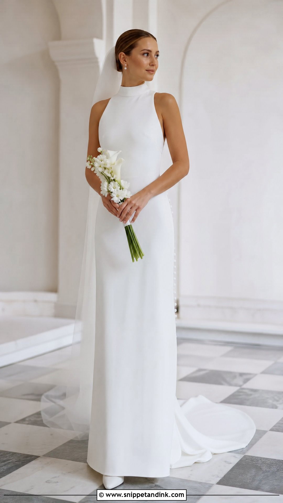 High Neck Straight Wedding Dress - Snippet and Ink - 20 Straight Wedding Dresses
