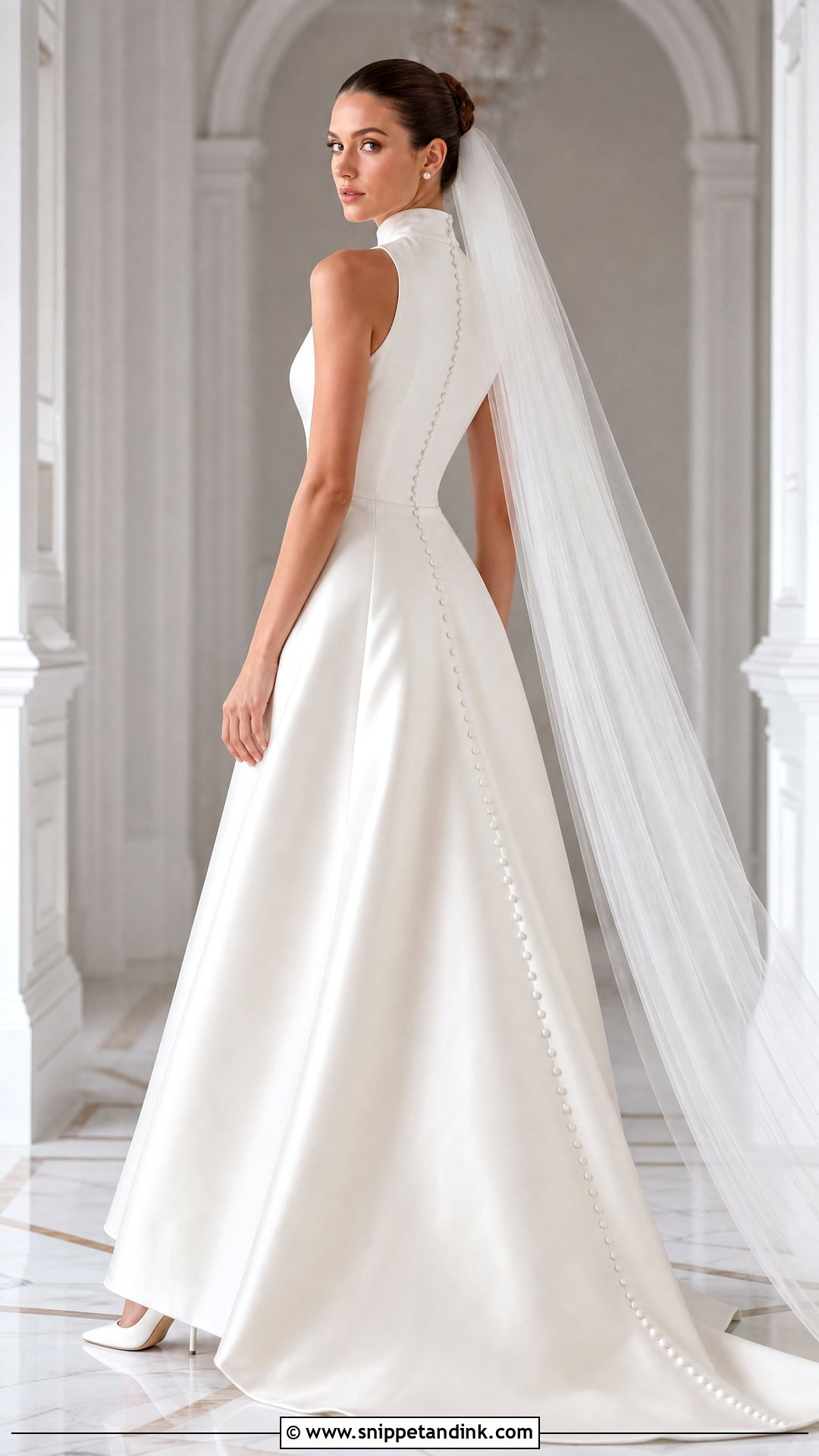 High Neck Taffeta Wedding Dress - Snippet and Ink - 25 Taffeta Wedding Dress Ideas