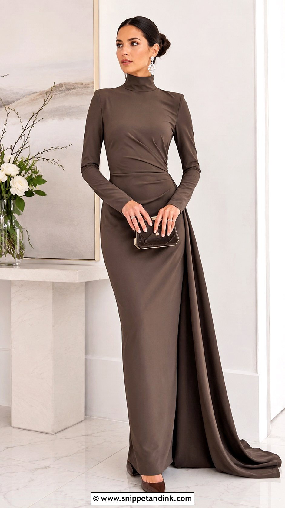 High Neck Tail Gown Outfit - Snippet and Ink - 25 Tail Gown Ideas