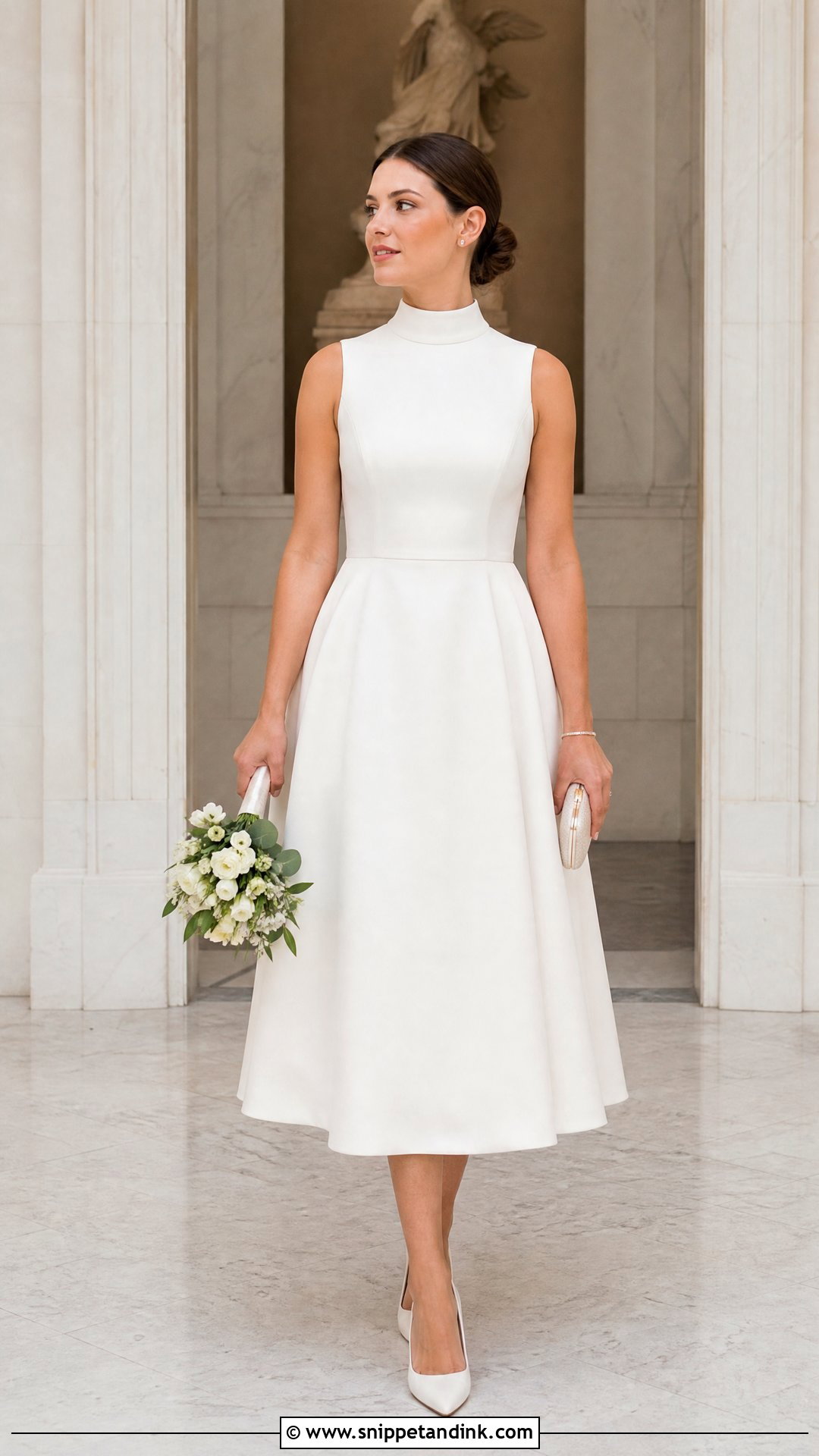 High Neck Tea Length Wedding Dress - Snippet and Ink - 20 Tea Length Wedding Ideas