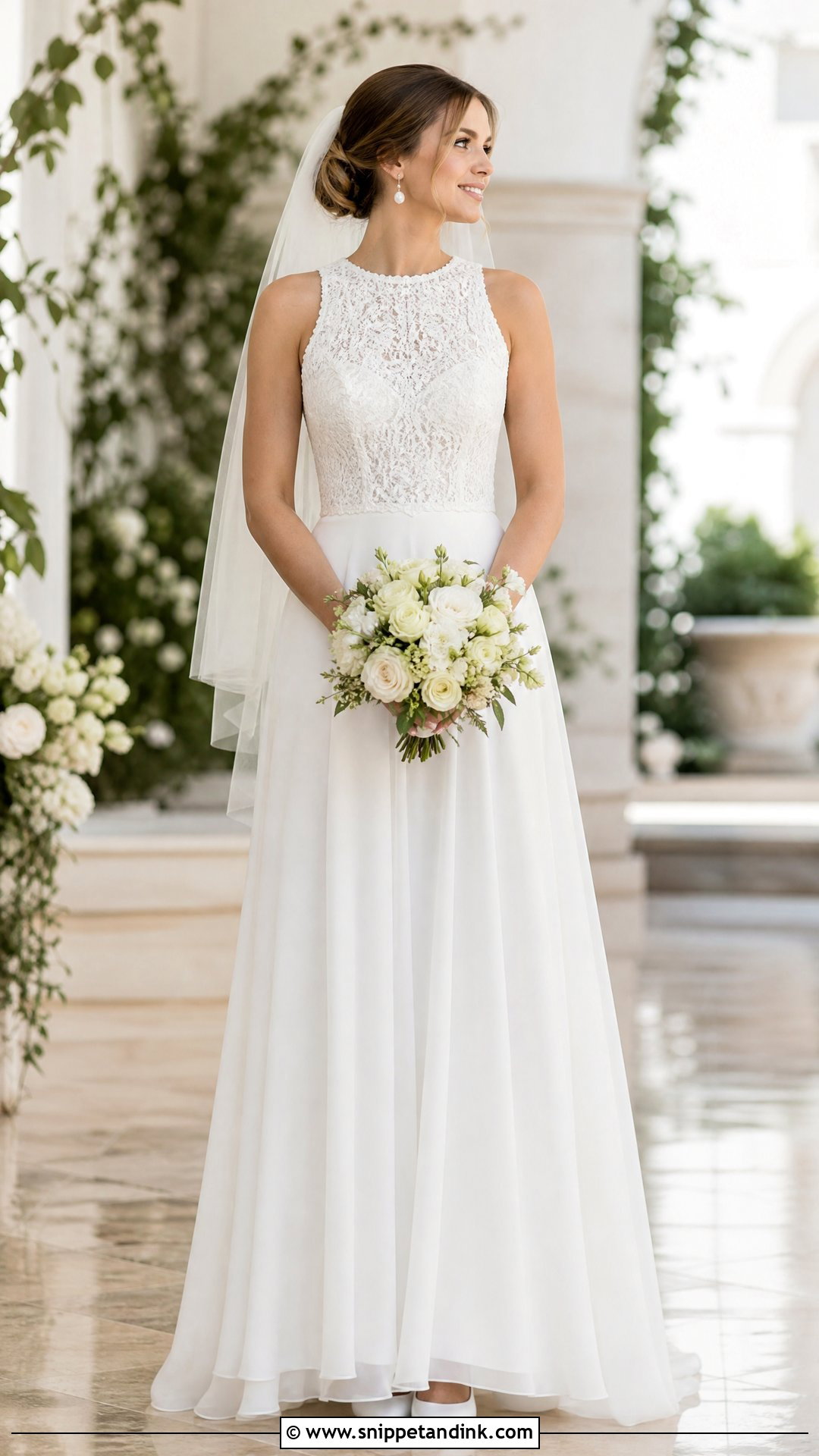 High Neck Thick Strap Wedding Dress - Snippet and Ink - 20 Thick Strap Wedding Dress Ideas