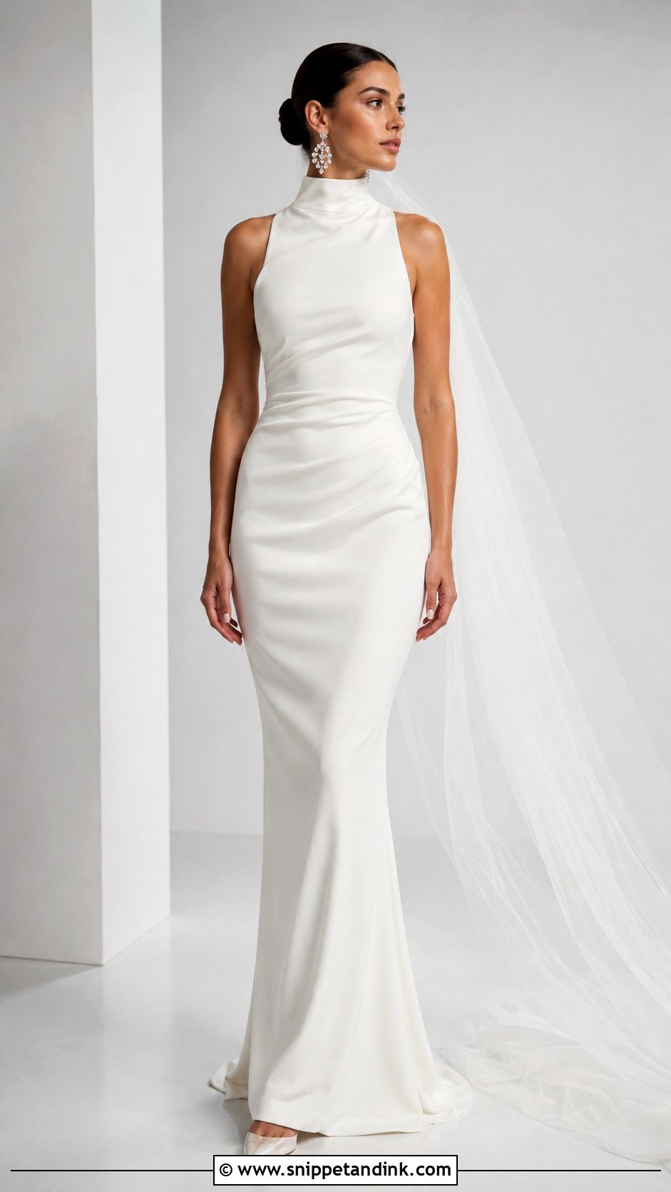 High Neck Tight Wedding Dress - Snippet and Ink - 25 Tight Wedding Dresses