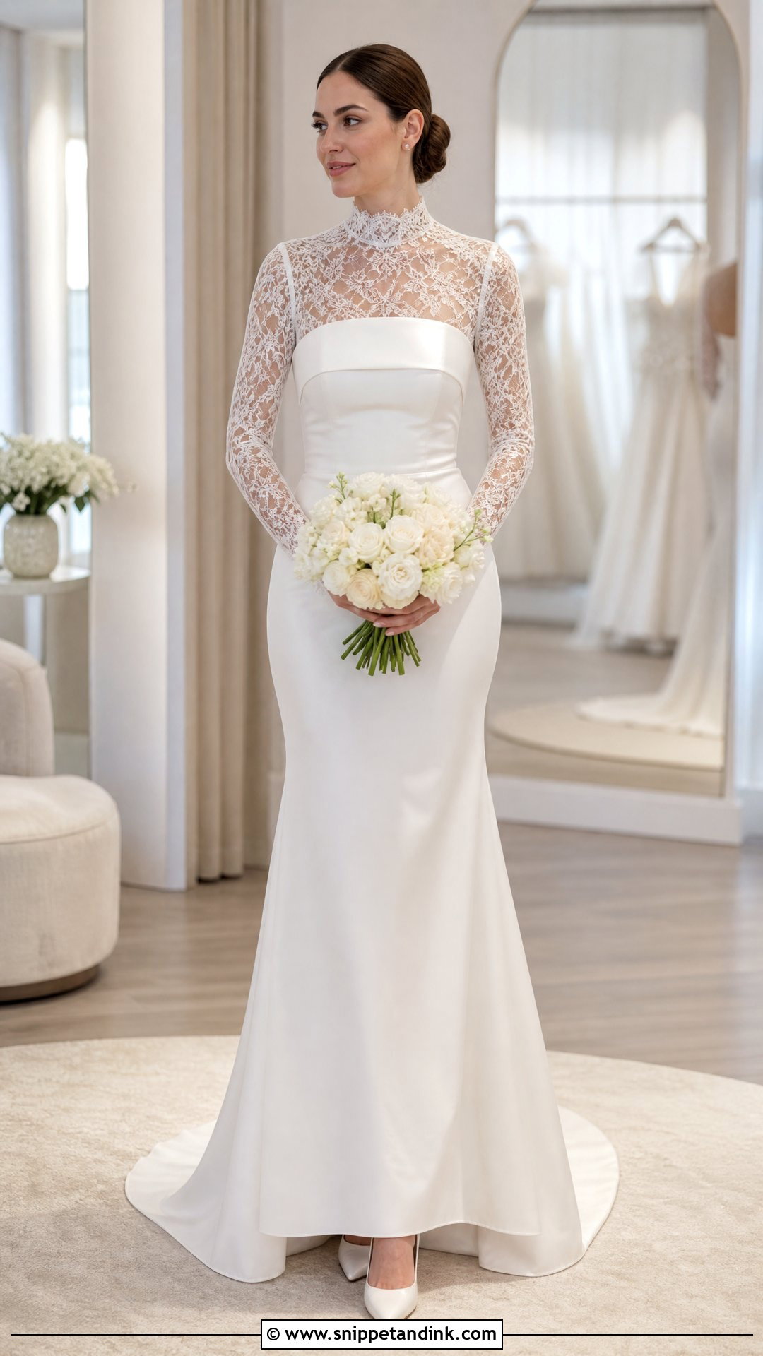 High Neck Topper Wedding Dress - Snippet and Ink - 20 Transforming Wedding Dress Ideas