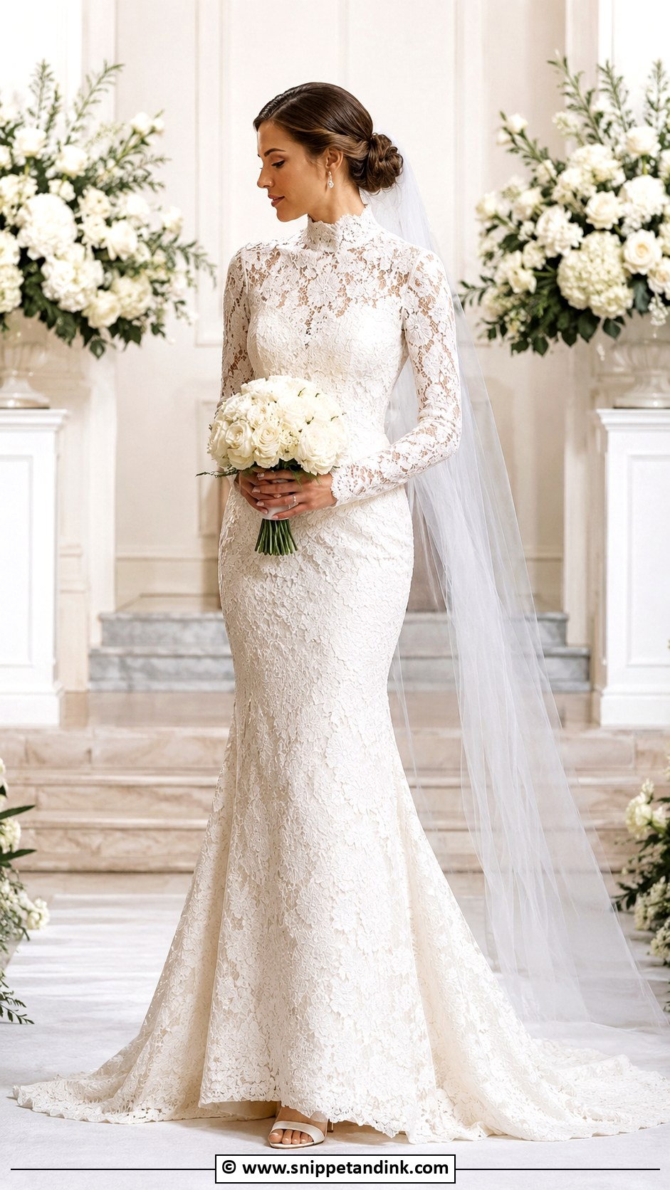 High Neck Trumpet Wedding Dress - Snippet and Ink - 30 Trumpet Wedding Dress Ideas