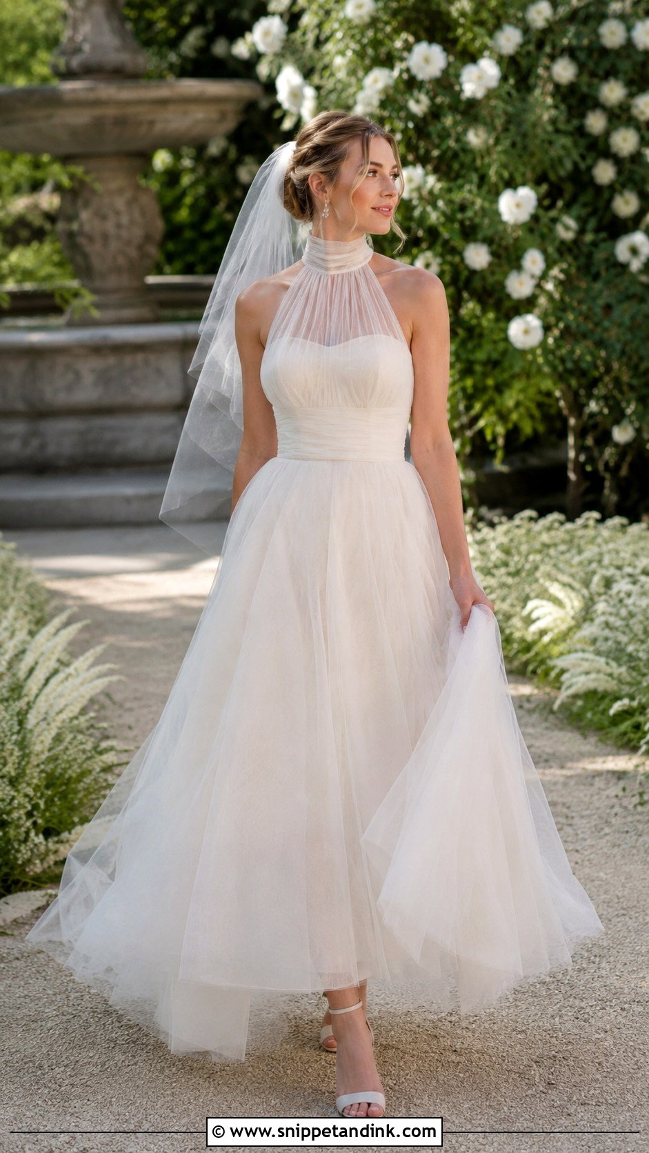 High Neck Tulle Wedding Dress - Snippet and Ink - 25 High Neckline Wedding Dress Ideas