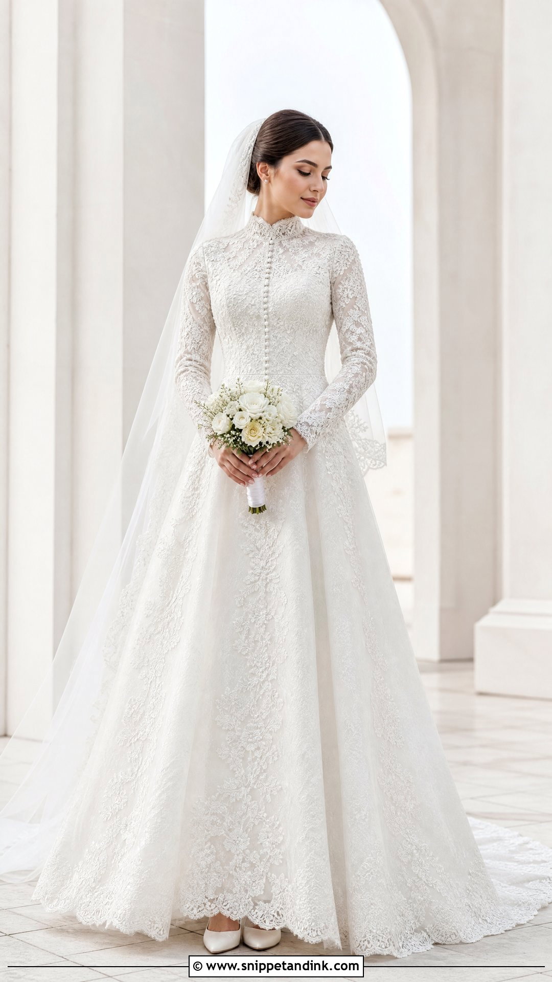 High Neck Turkish Bridal Dress - Snippet and Ink - 25 Turkish Bridal Dresses