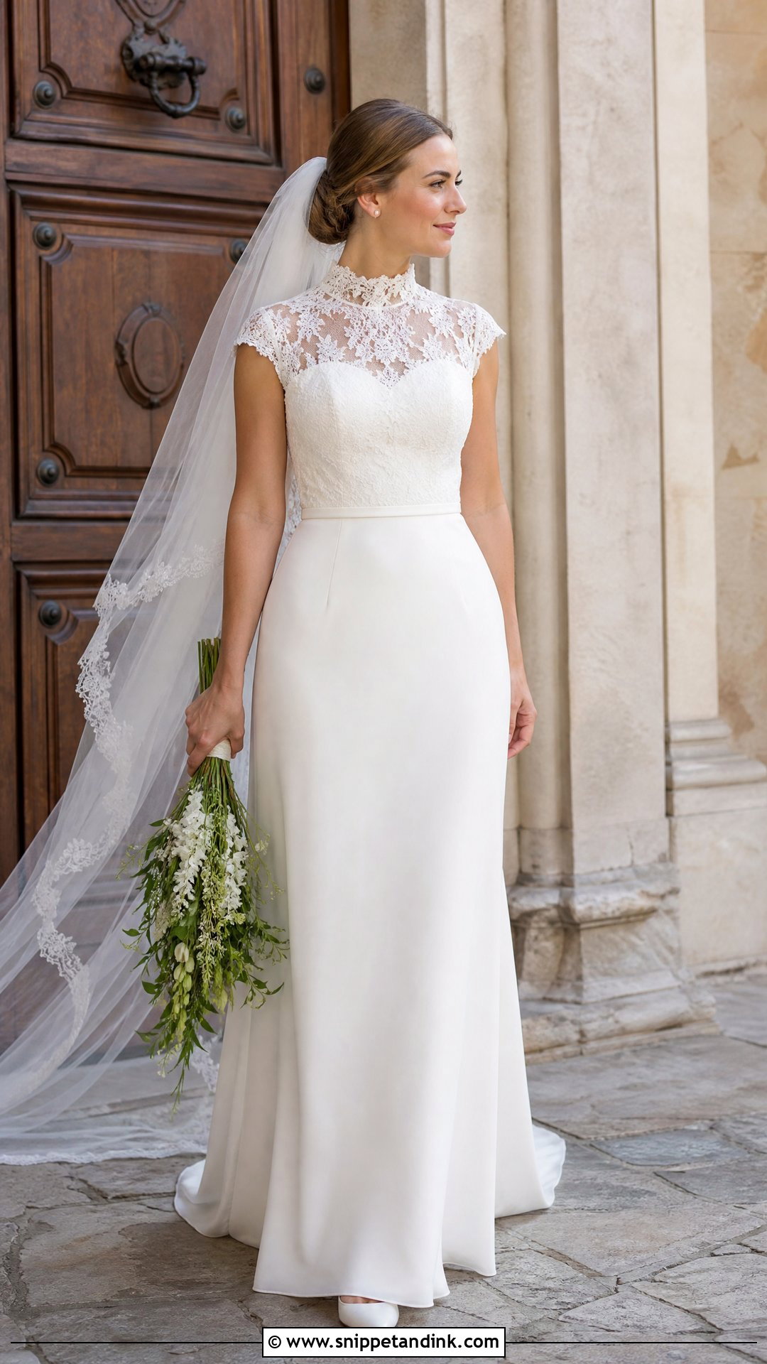 High Neck Tuscan Wedding Dress - Snippet and Ink - 20 Tuscan Wedding Dress Ideas