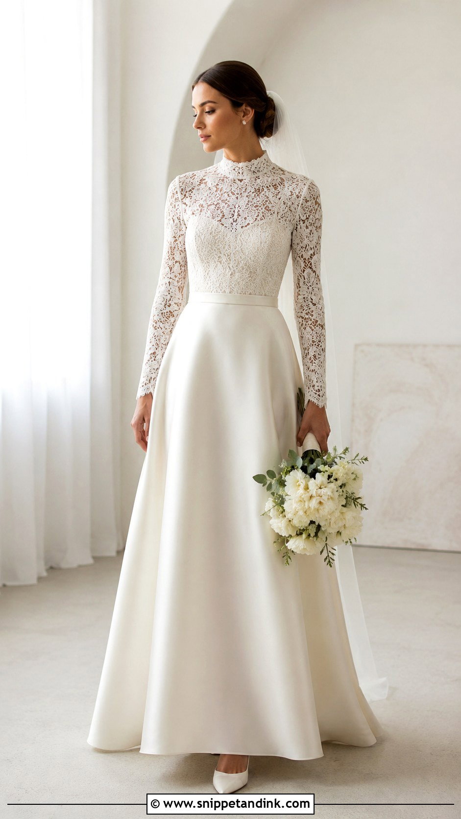 High Neck Two Piece Bridal Dress - Snippet and Ink - 20 High Neck Bridal Dress Ideas