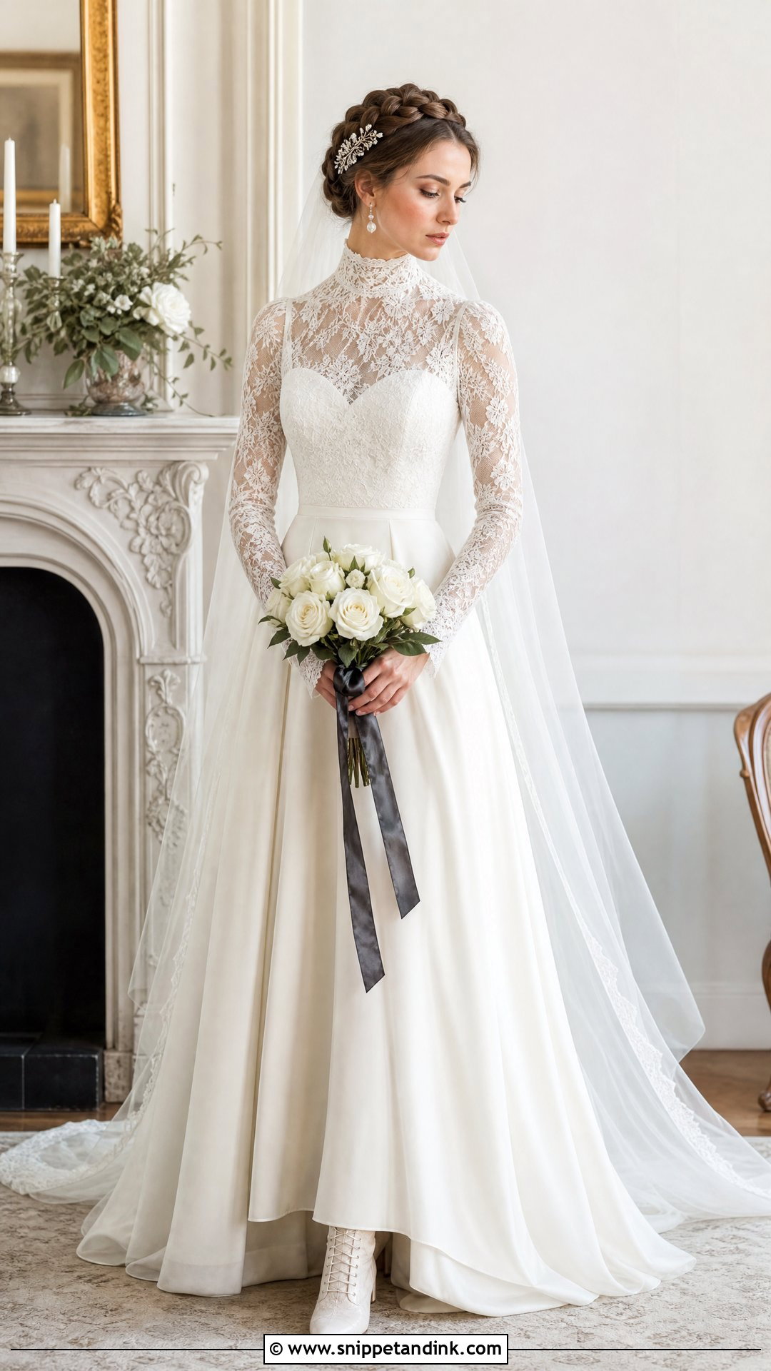 High Neck Victorian Wedding Dress - Snippet and Ink - 20 Phantom of the Opera Wedding Dress Ideas