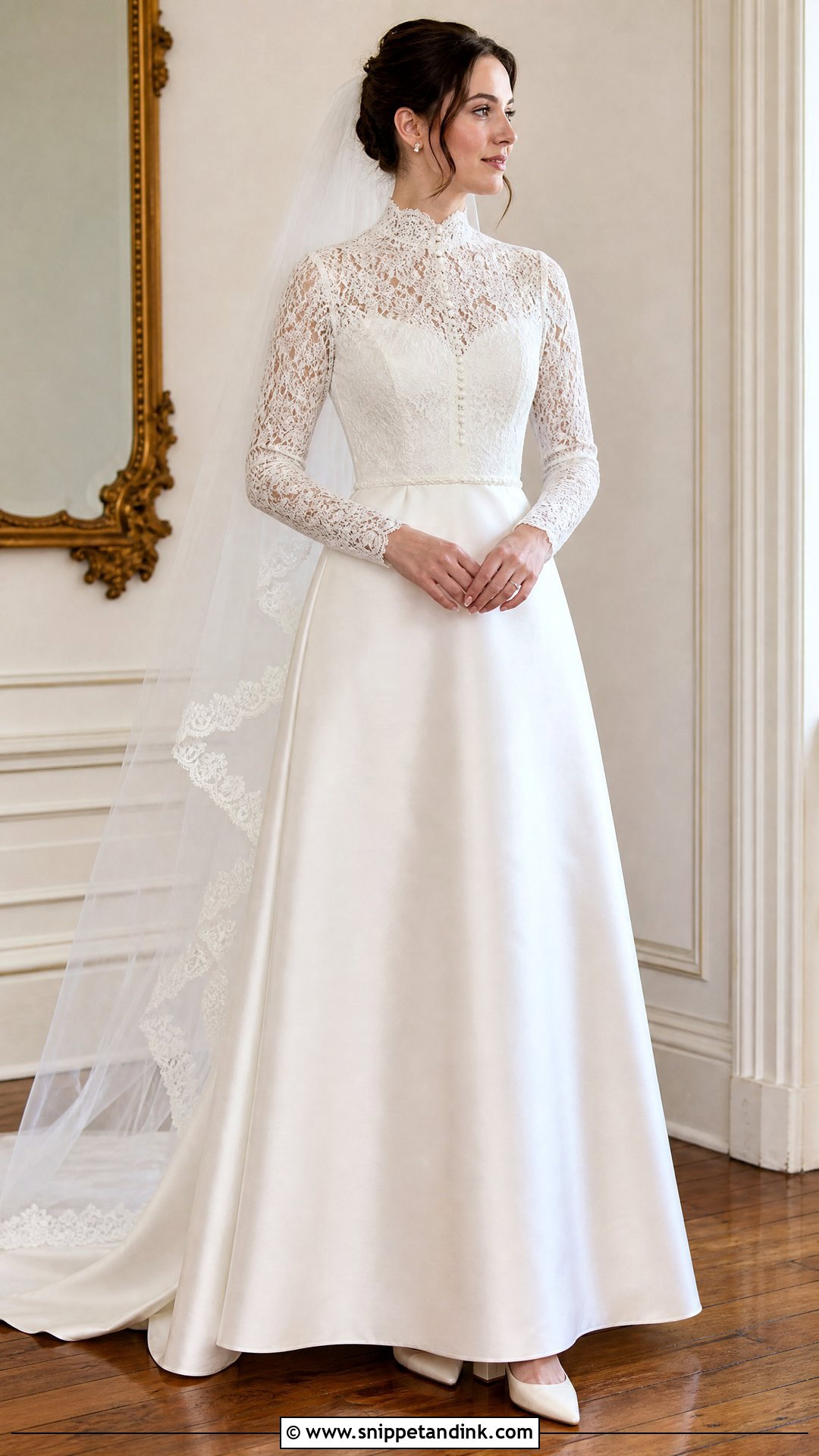 High Neck Victorian Wedding Dress - Snippet and Ink - 20 Victorian Wedding Dresses
