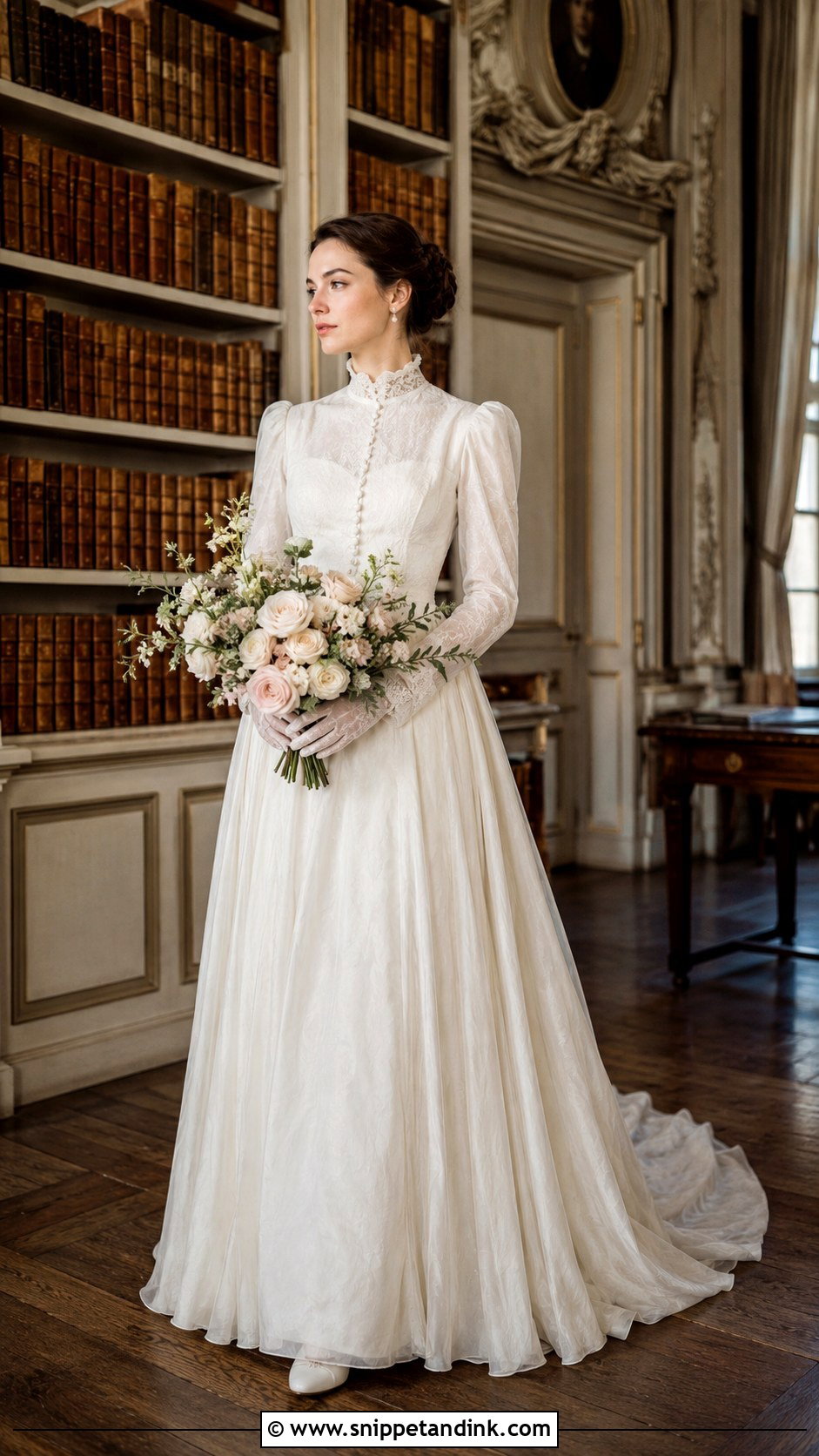 High Neck Victorian Wedding Dress - Snippet and Ink - 20 Fairytail Wedding Dresses