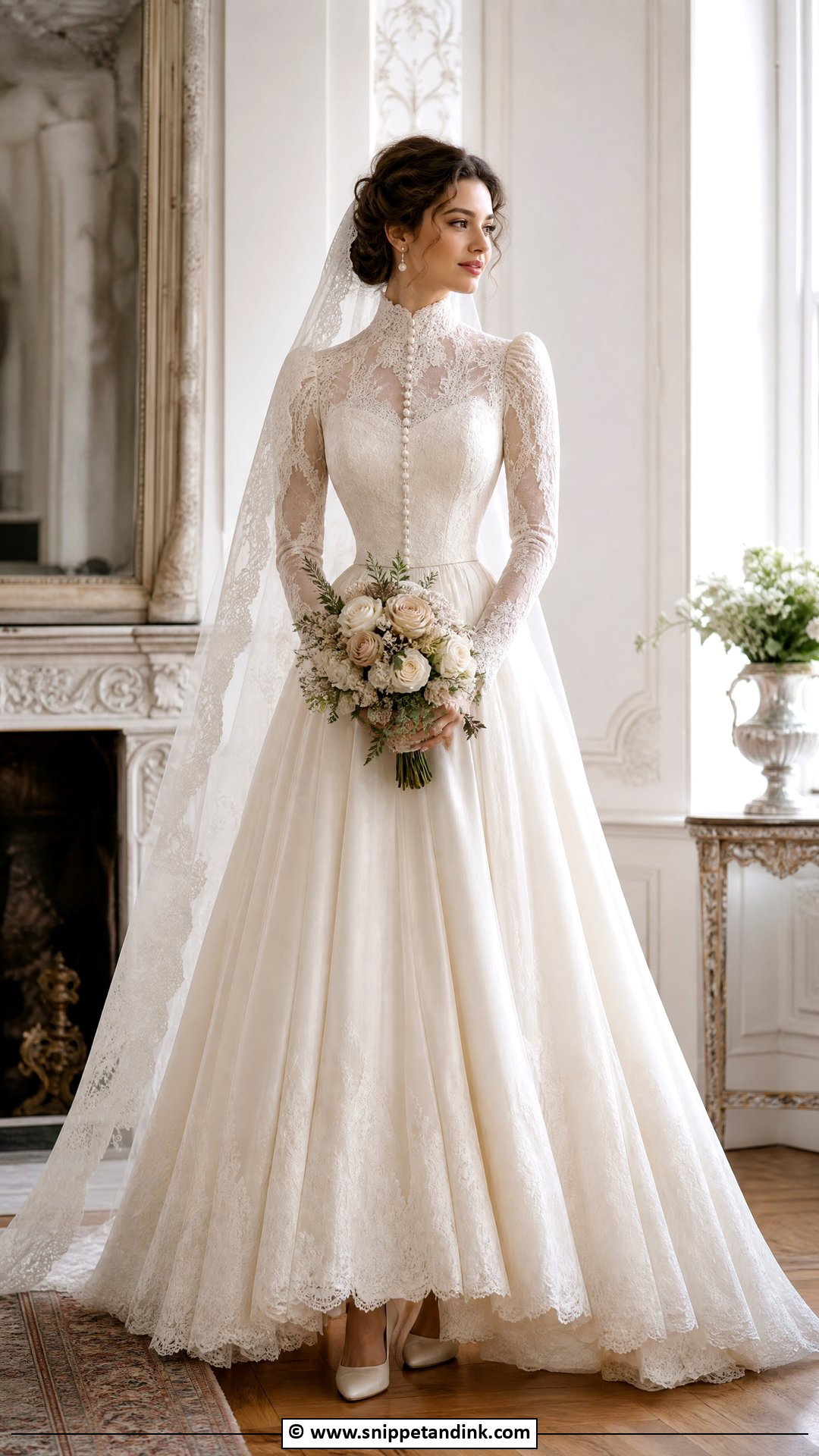 High Neck Victorian Wedding Dress - Snippet and Ink - 35 High Neck Wedding Dress Ideas