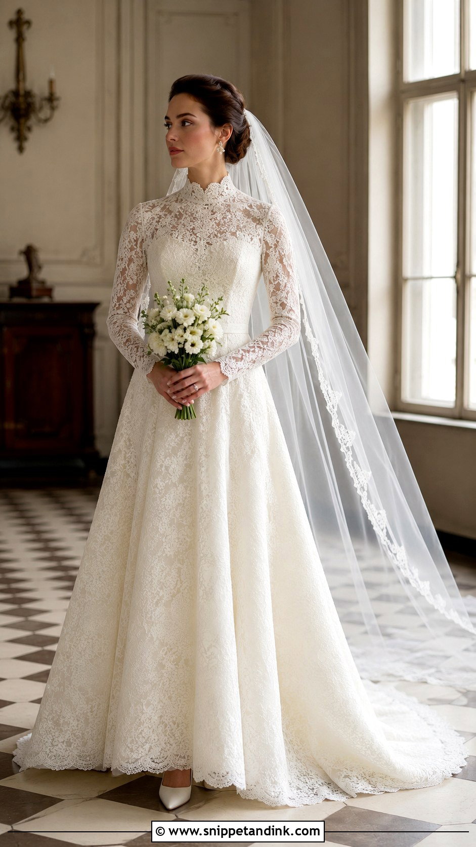 High Neck Vintage Bridal Gown - Snippet and Ink - 20 2025 Bridal Gowns