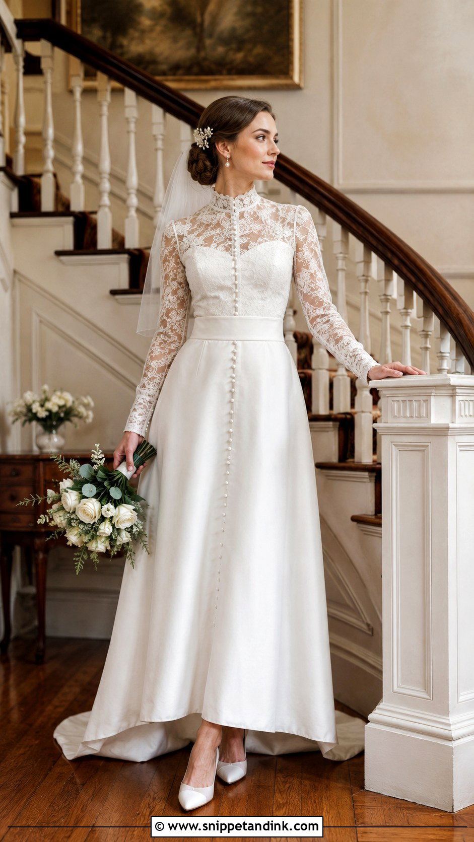 High Neck Vintage Morning Wedding Dress - Snippet and Ink - 20 Morning Wedding Dress Ideas
