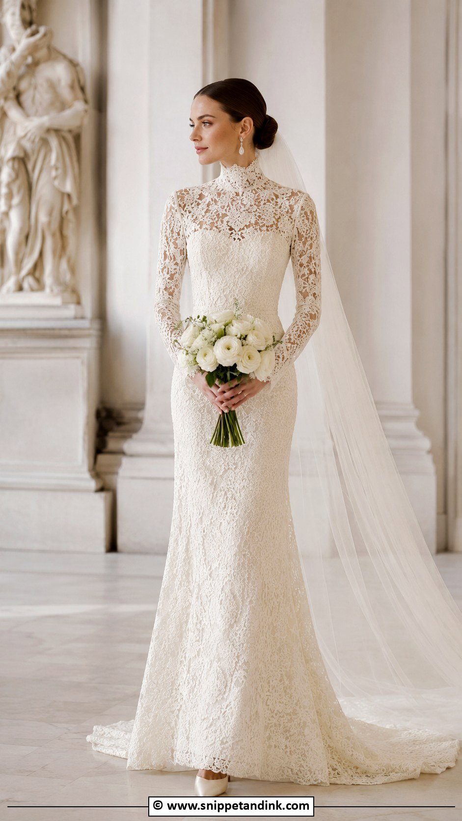 High Neck Wedding Dress - Snippet and Ink - 30 Bridal Dress Fashion Ideas