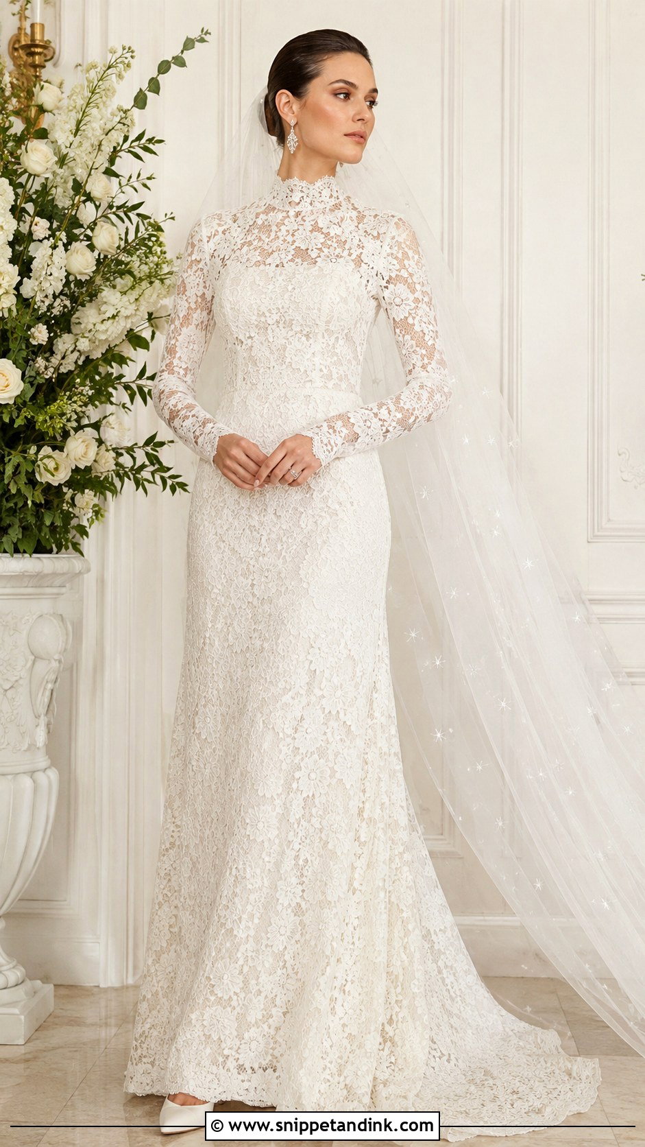 High Neck Wedding Dress - Snippet and Ink - 25 Star Wars Wedding Dress Ideas