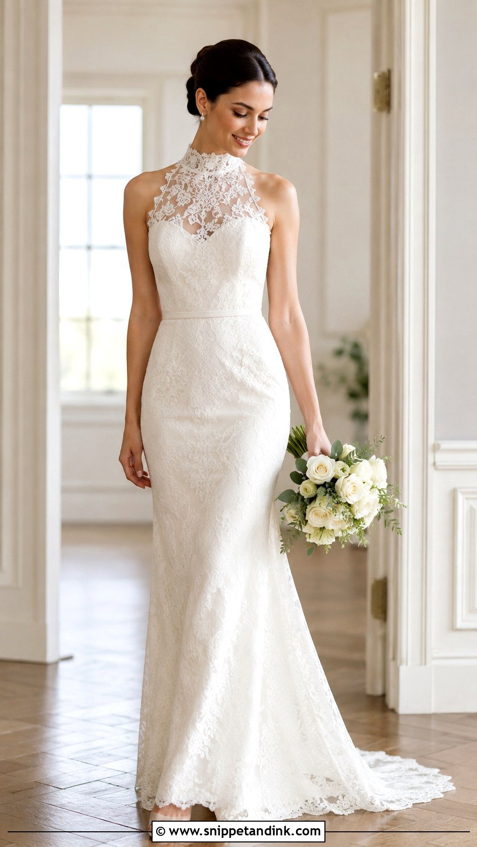High Neck Wedding Dress - Snippet and Ink - 25 Timeless Wedding Dresses
