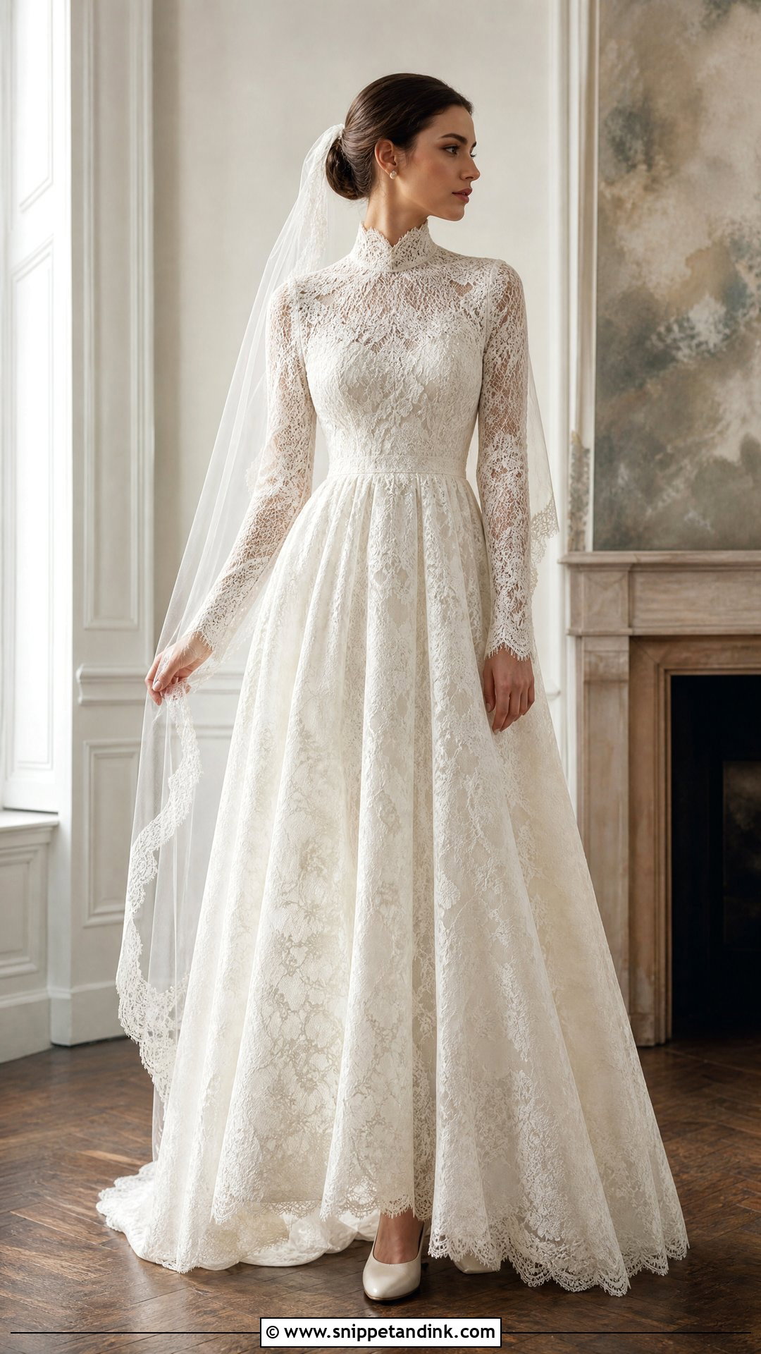 High Neck Wedding Dress - Snippet and Ink - 25 Vintage Timeless Wedding Dress Ideas