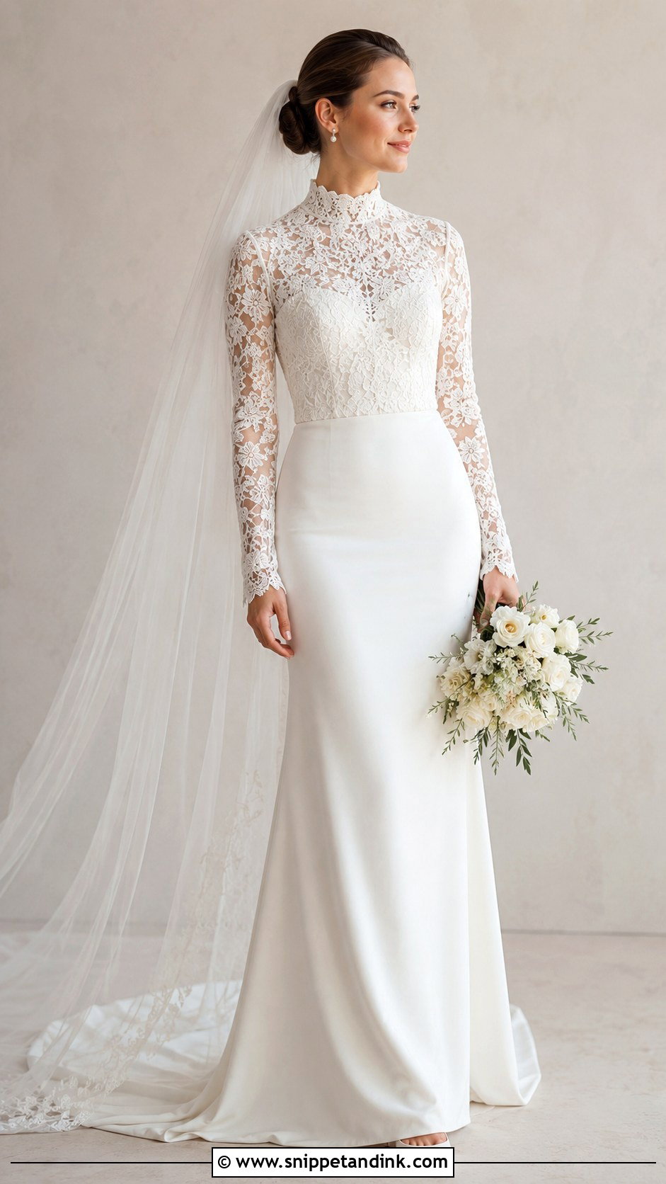 High Neck Wedding Dress - Snippet and Ink - 25 Wedding Dresses 2025 Bride