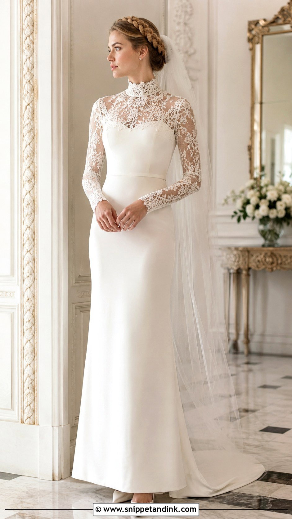 High Neck Wedding Dress - Snippet and Ink - 20 Classy Bride Dress Ideas