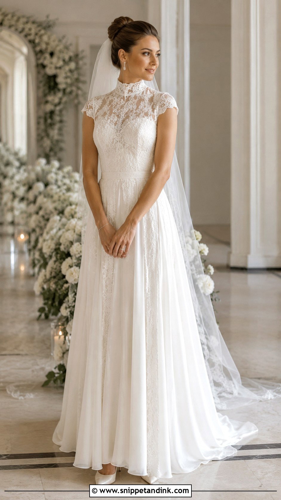High Neck Wedding Dress - Snippet and Ink - 20 Glamour Wedding Dress Ideas