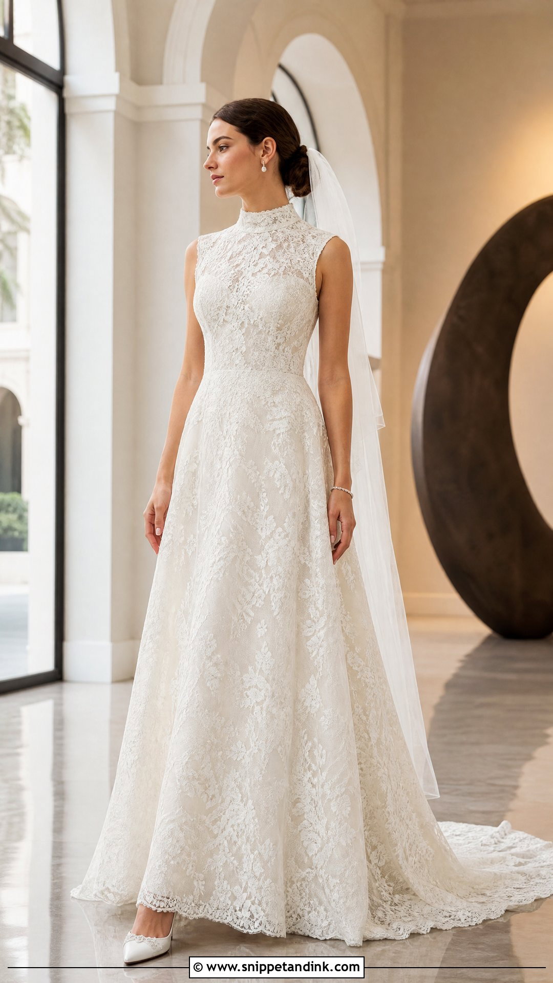 High Neck Wedding Dress - Snippet and Ink - 20 She Said Yes to the Dress Ideas