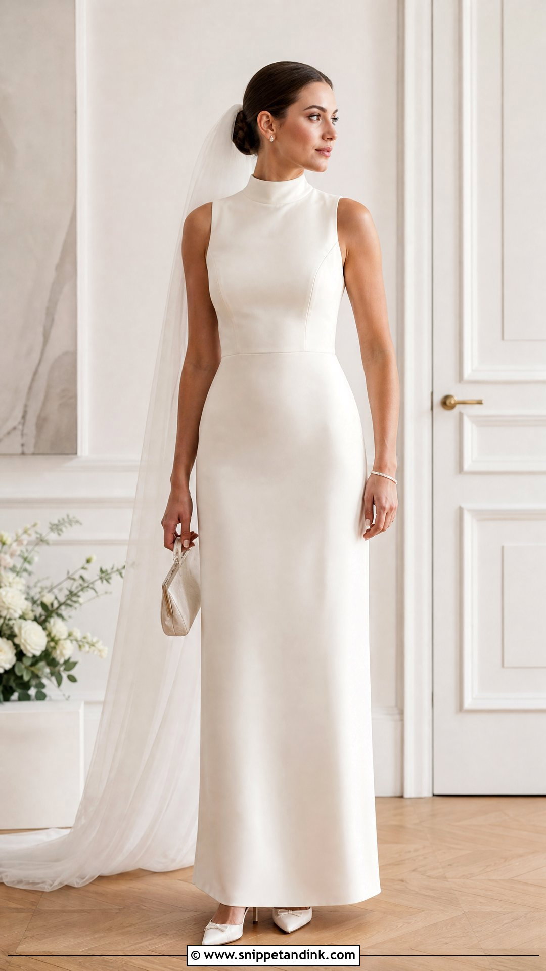 High Neck Wedding Dress - Snippet and Ink - 20 Simple Intimate Wedding Dress Ideas