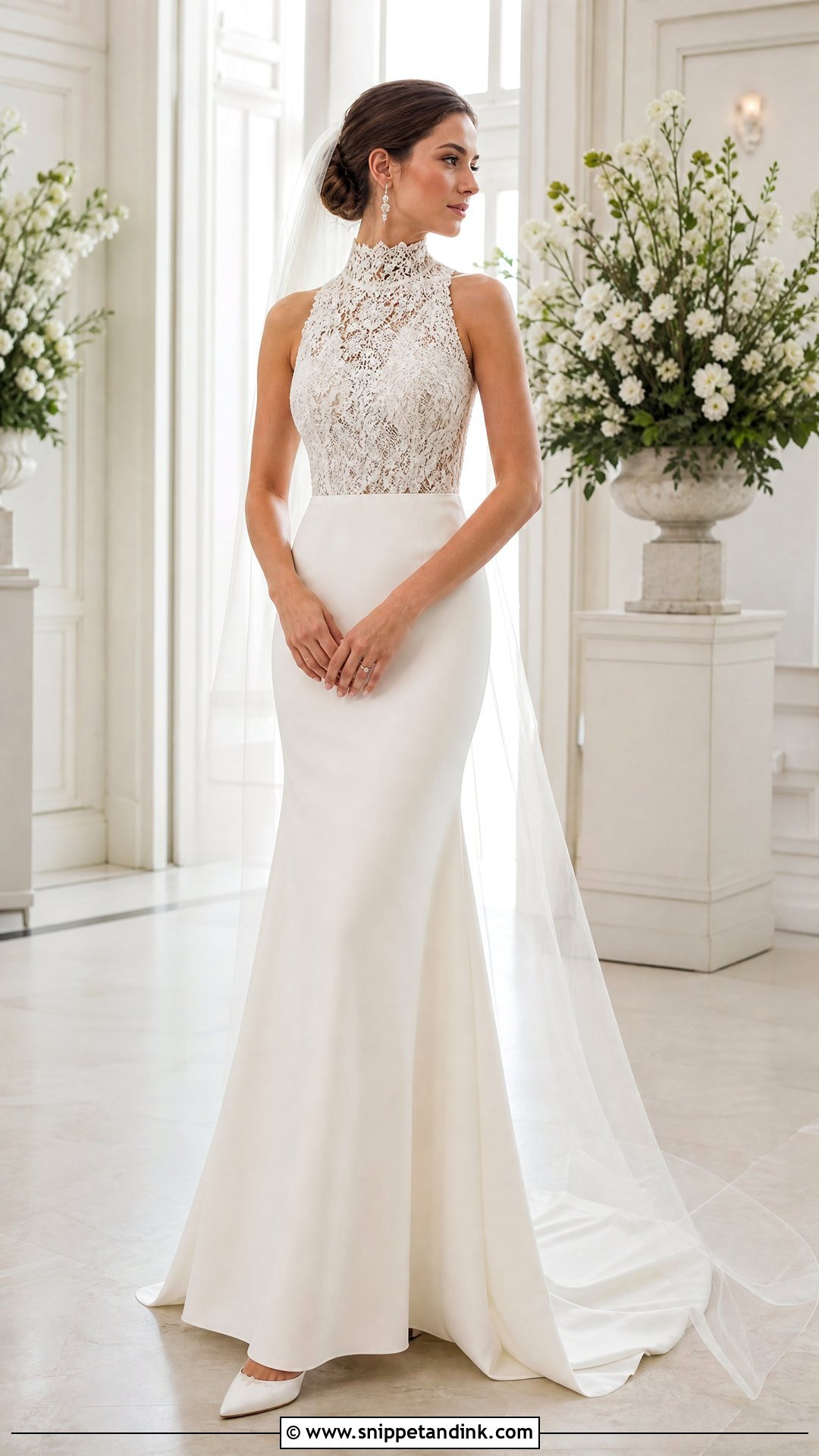 High Neck Wedding Dress - Snippet and Ink - 20 Wedding Dress Top Styles