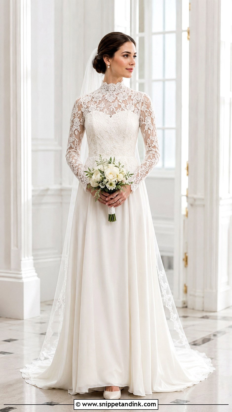 High Neck Wedding Dress - Snippet and Ink - 20 Ladies Wedding Dress Ideas