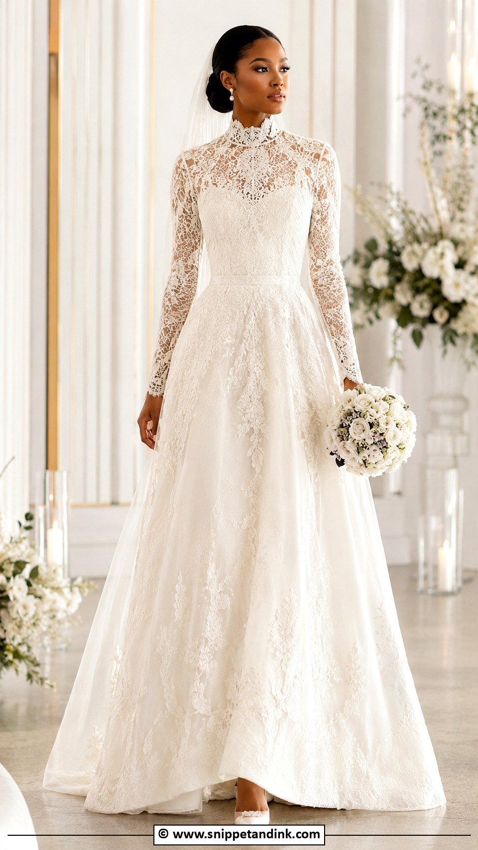 High Neck Wedding Dress - Snippet and Ink - 30 Dream Wedding Dresses Black Women
