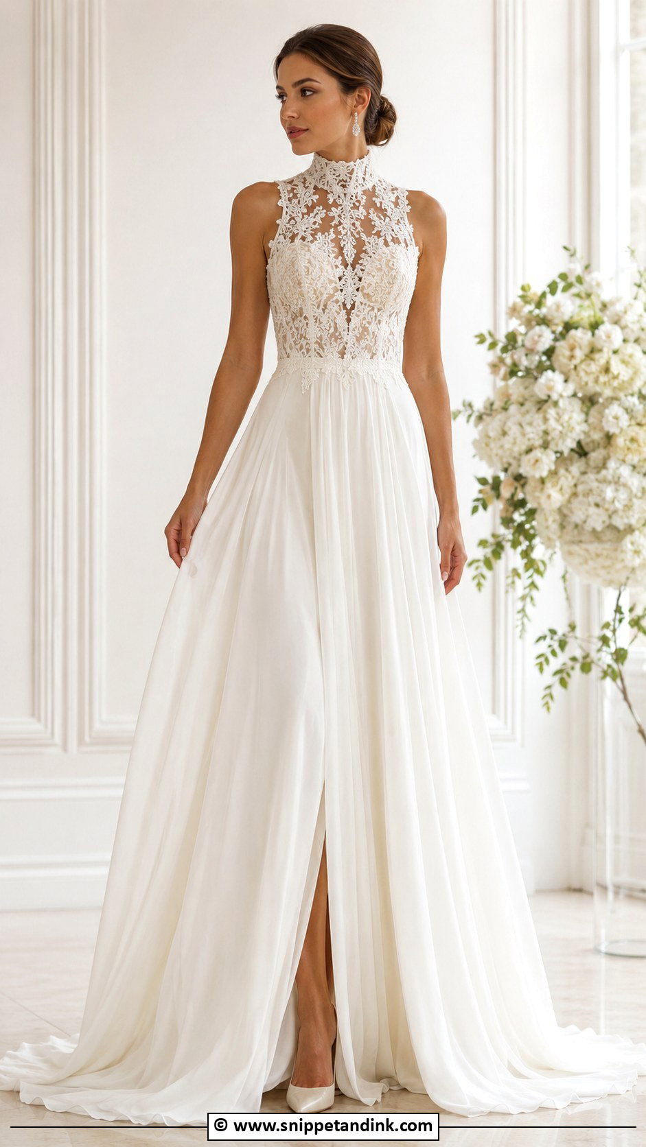 High Neck Wedding Dress - Snippet and Ink - 30 Flowy Wedding Dress Ideas