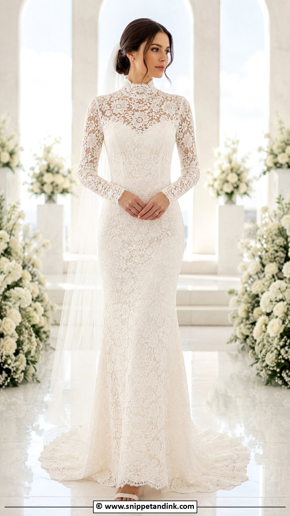 High Neck Wedding Dress - Snippet and Ink - 30 Marriage Dress Ideas