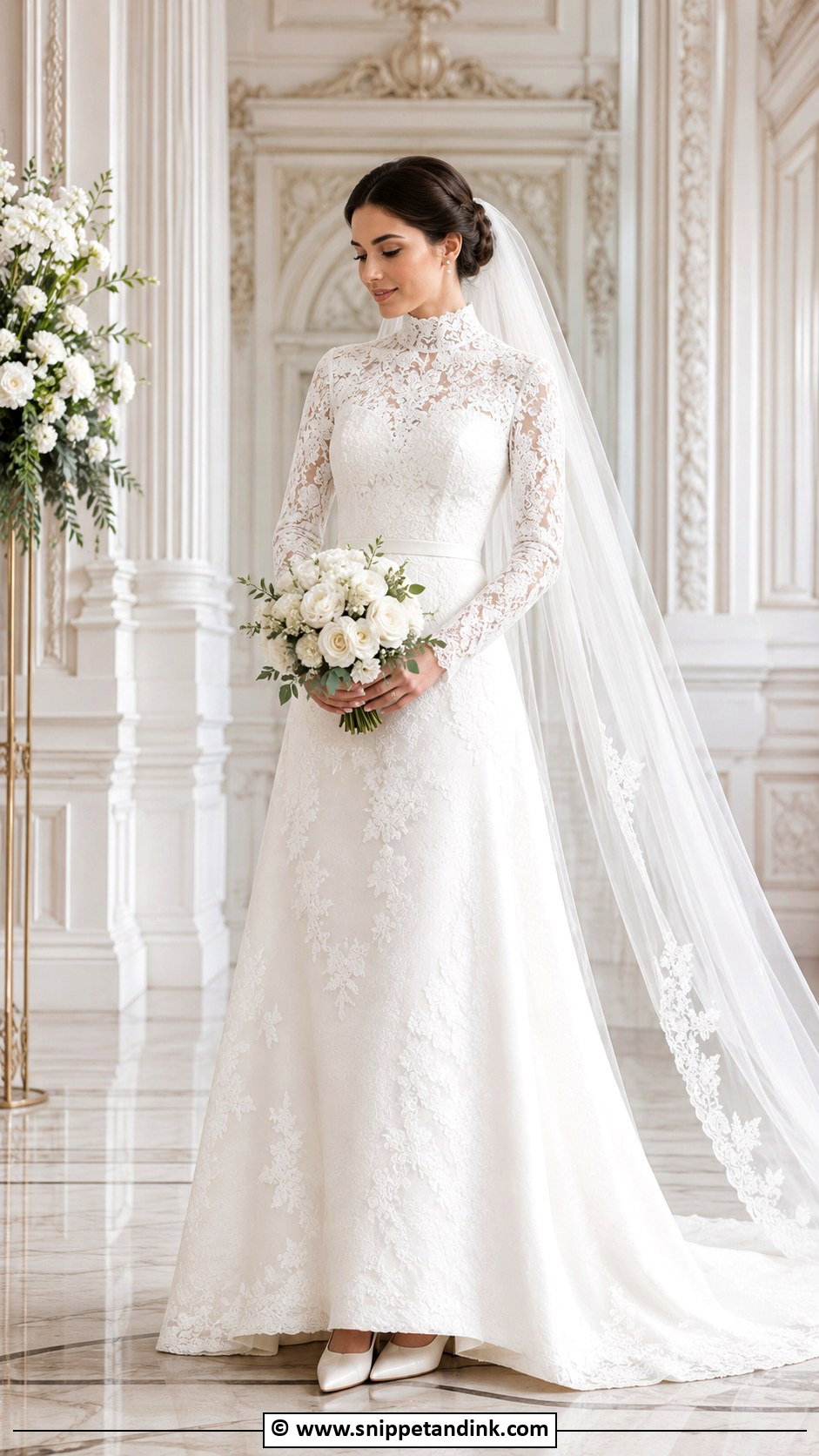 High Neck Wedding Dress - Snippet and Ink - 30 Luxury Wedding Dress Ideas