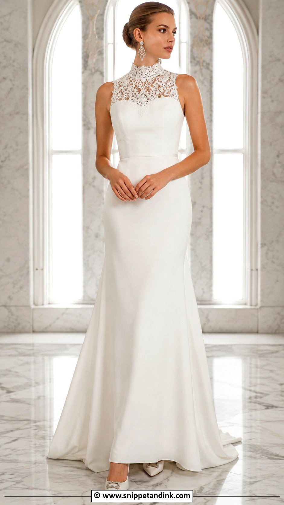 High Neck Wedding Dress - Snippet and Ink - 30 Pretty Wedding Dresses