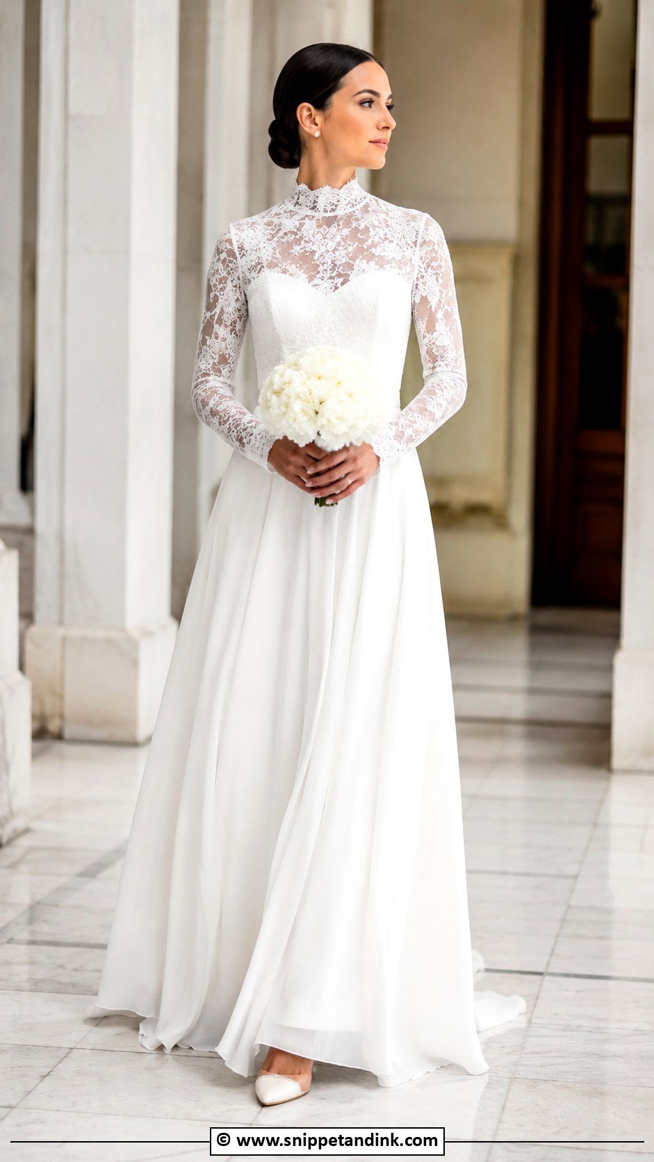 High Neck Wedding Dress - Snippet and Ink - 30 Romantic Wedding Dress Ideas