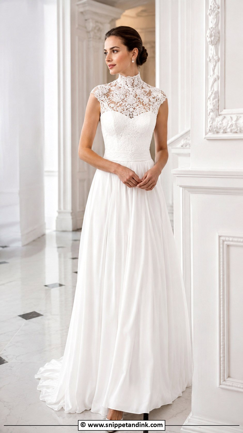 High Neck Wedding Dress - Snippet and Ink - 30 Stylish Wedding Dresses