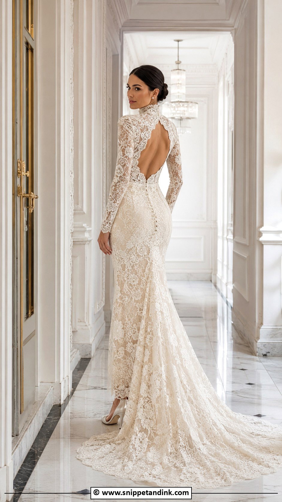 High Neck Wedding Dress - Snippet and Ink - 30 Timeless Elegant Wedding Dress Ideas