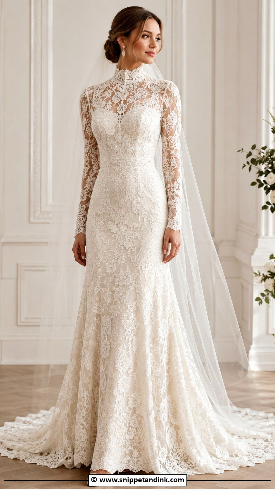 High Neck Wedding Dress - Snippet and Ink - 30 Wedding Dress Aesthetic Ideas